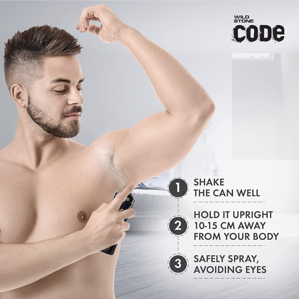 Wild Stone Code Chrome Body Perfume Combo, Scented Spray For Men, 150Ml Each (Pack Of 2)