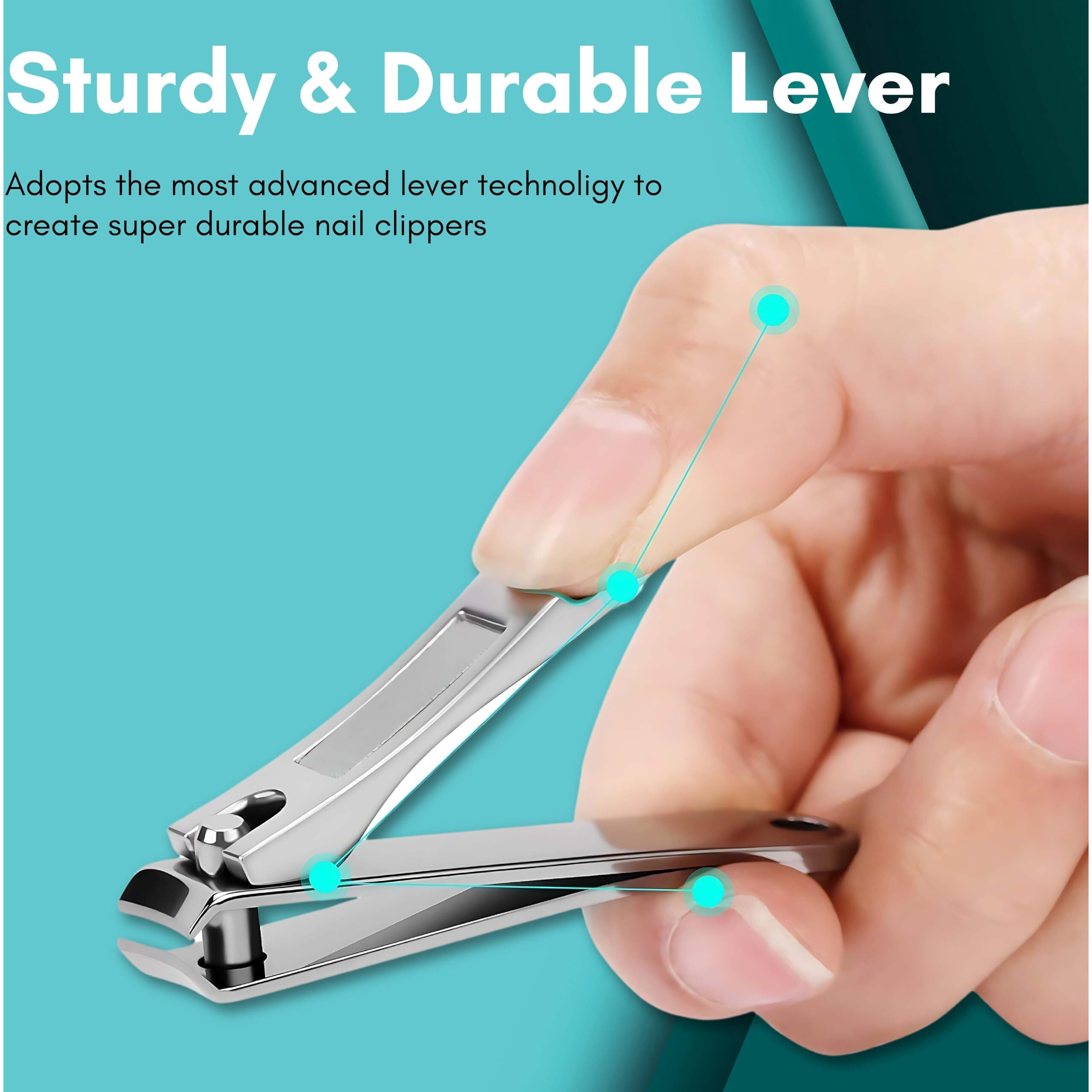 Beaut Secrets Professional Nail Cutter Set For Men, Includes Cuticle Cutter, Finger & Toe Clipper Set Designed For Thick Nails, Comfortable Non-Slip Handle, Reduces Spread Of Nail Fungus With Curved Edges & Built-In File