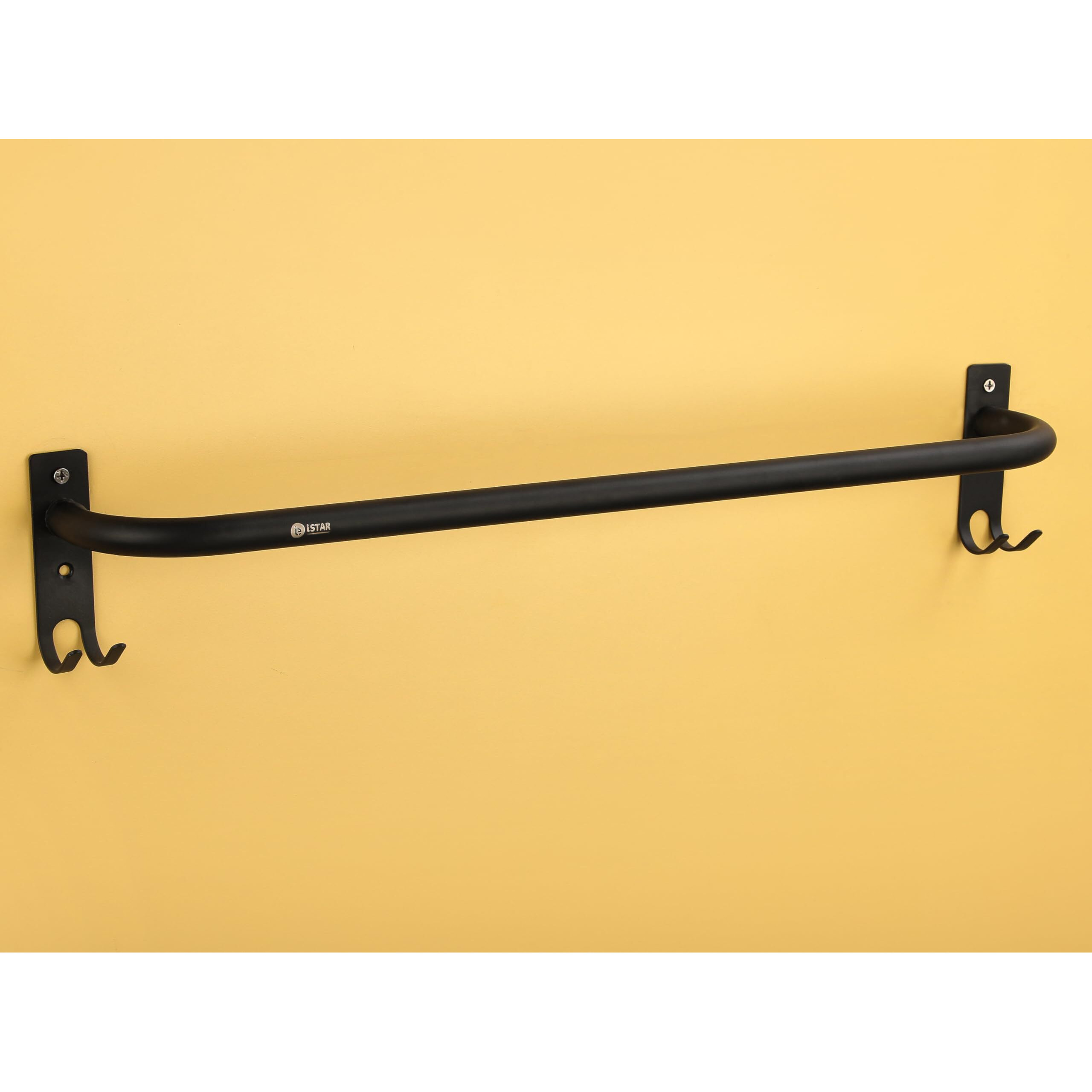 Istar Round Stainless Steel 24 Inch Towel Rod Towel Rack For Bathroom Bar Hanger Stand Bathroom Accessories (Black)