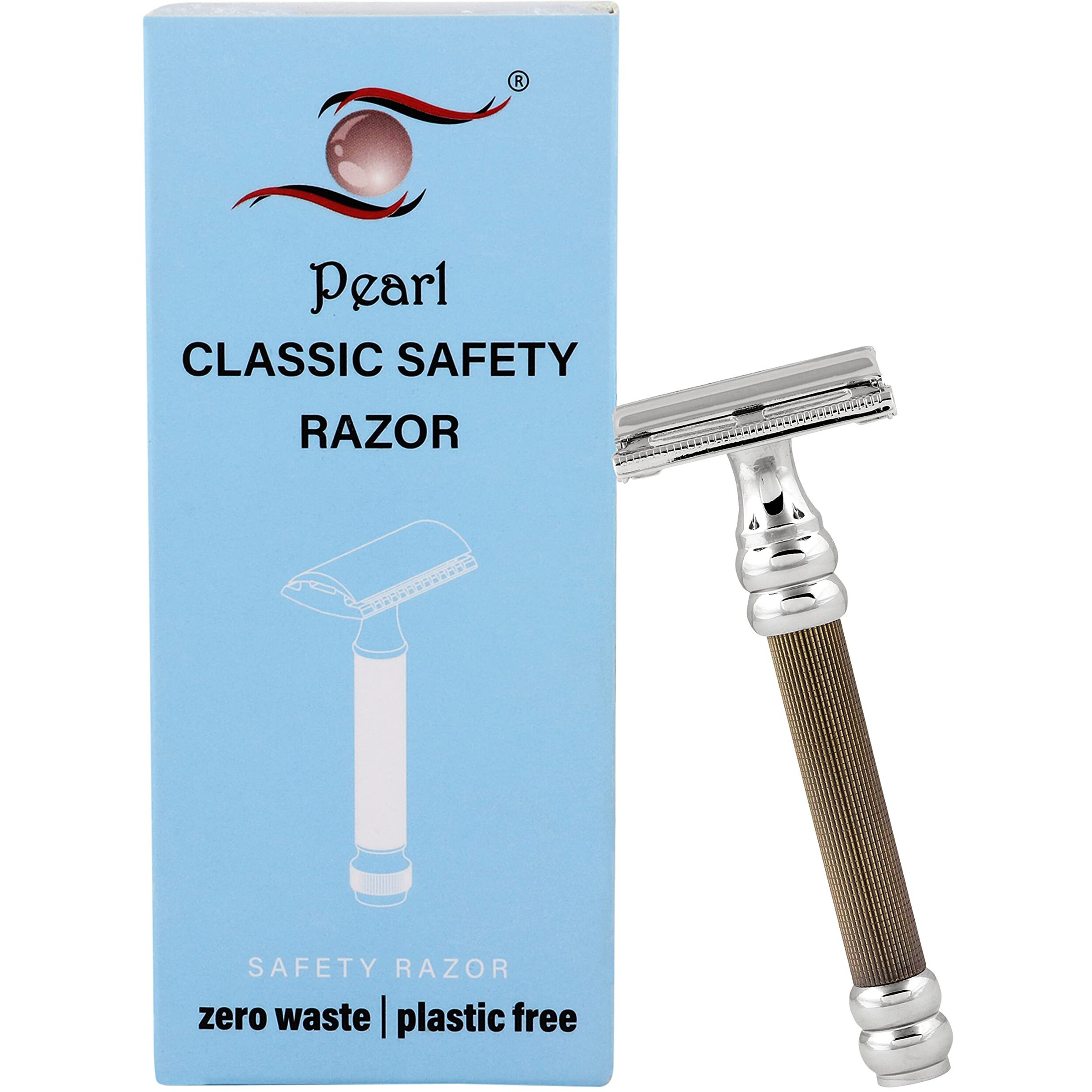 Pearl Men Shaving Double Edge Butterfly Safety Razor Sbf-11 (Gold Black)