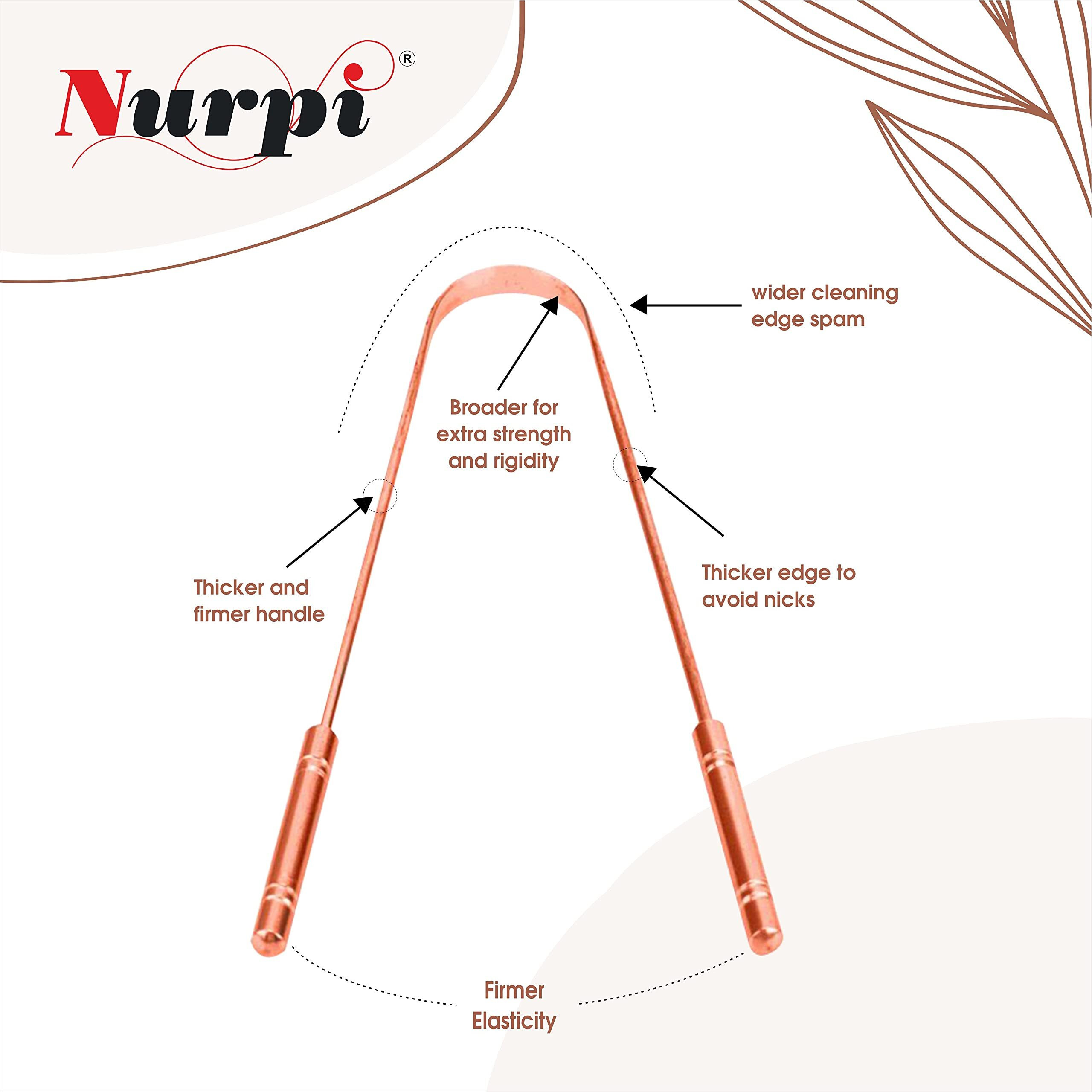 Nurpi Copper Design Premium Tongue Cleaner Pack Of 1