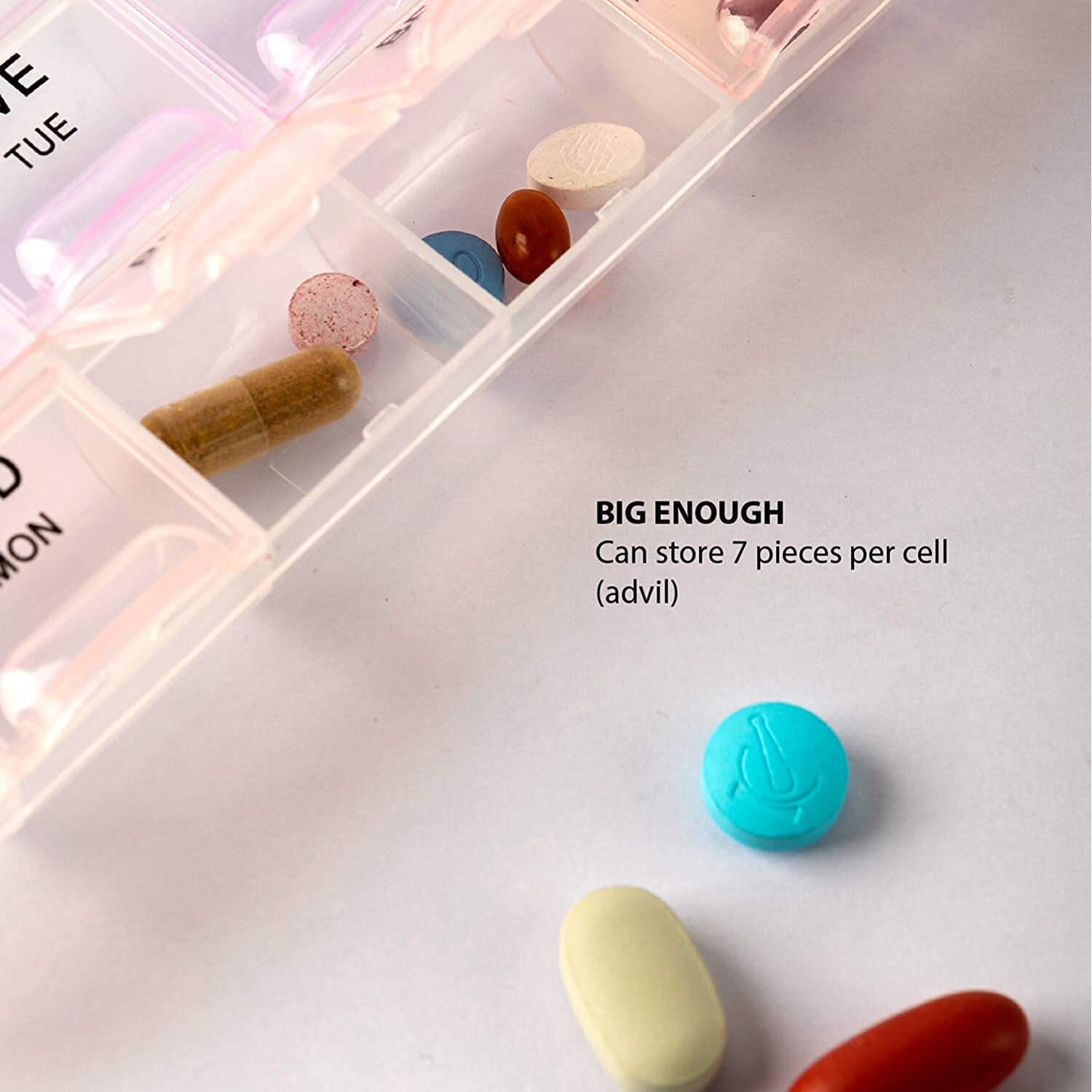 Zollyss Pill Medicine Organizer Reminder Storage Box For 28 Days Or 4 Weeks, Pack Of 1