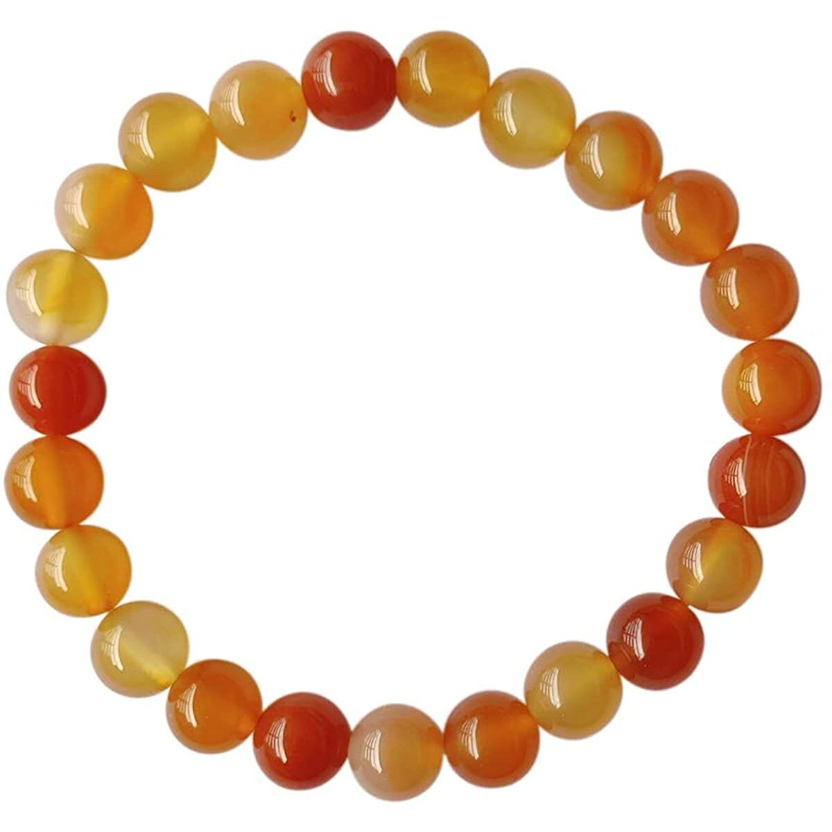 Rocksmins Carnelian Bracelet Natural Original Crystal Real Stone Reiki Crystal Healing Love Positive Energy Attraction Stylish For Men Women Boy Girl Unisex 8Mm Beads Stretchable