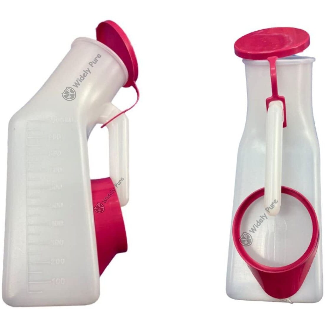 Widely Pure Urine Pot 1000 Ml Male And Female Urine Collector For Bed Patient Premium Quality (Pack Of 2), White