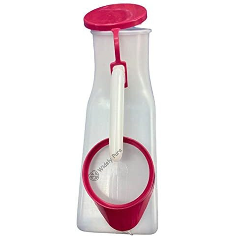 Widely Pure Urine Pot 1000 Ml Male And Female Urine Collector For Bed Patient Premium Quality (Pack Of 2), White