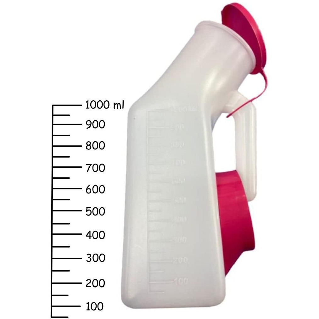 Widely Pure Urine Pot 1000 Ml Male And Female Urine Collector For Bed Patient Premium Quality (Pack Of 2), White