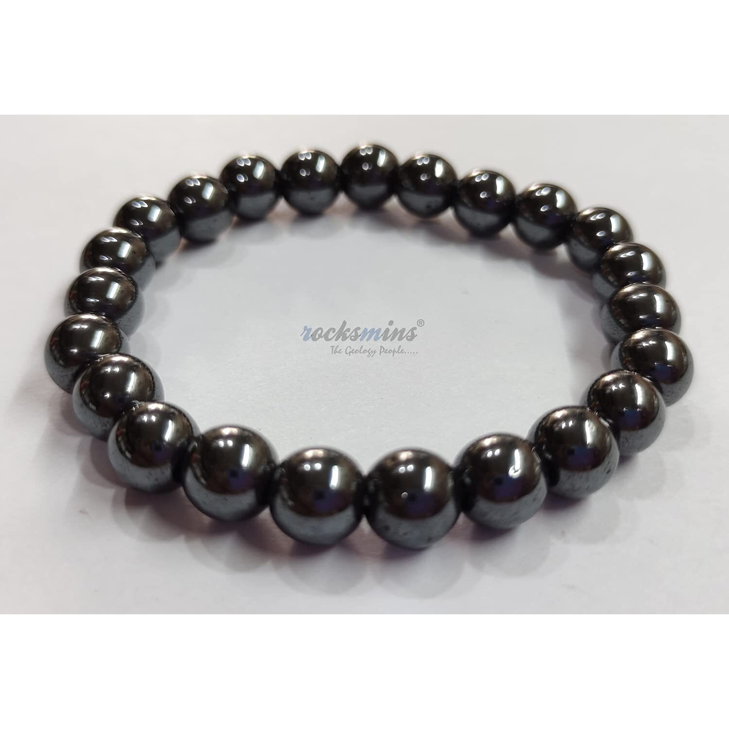Rocksmins Hematite Black Bracelet Natural Original Crystal Real Stone Reiki Crystal Healing Love Positive Energy Attraction Stylish For Men Women Boy Girl Unisex 8Mm Beads Stretchable