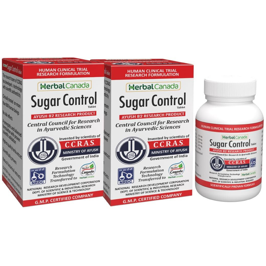 Herbal Canada Sugar Control Tablet | Developed By Scientists Of Ccras (Ministry Of Ayush) Diabetic Formula 60 Tablet (Pack Of 2)
