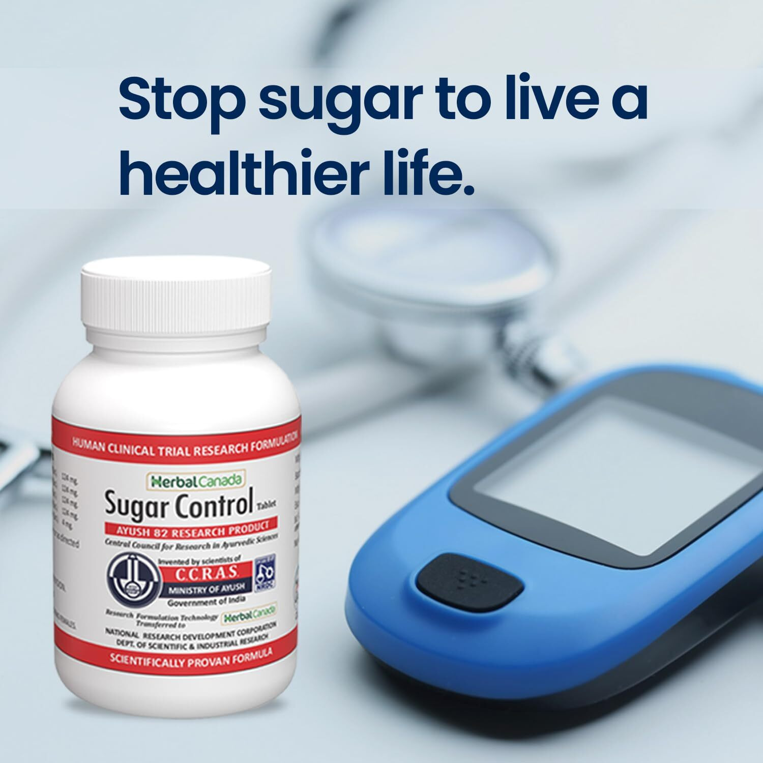 Herbal Canada Sugar Control Tablet | Developed By Scientists Of Ccras (Ministry Of Ayush) Diabetic Formula 60 Tablet (Pack Of 2)