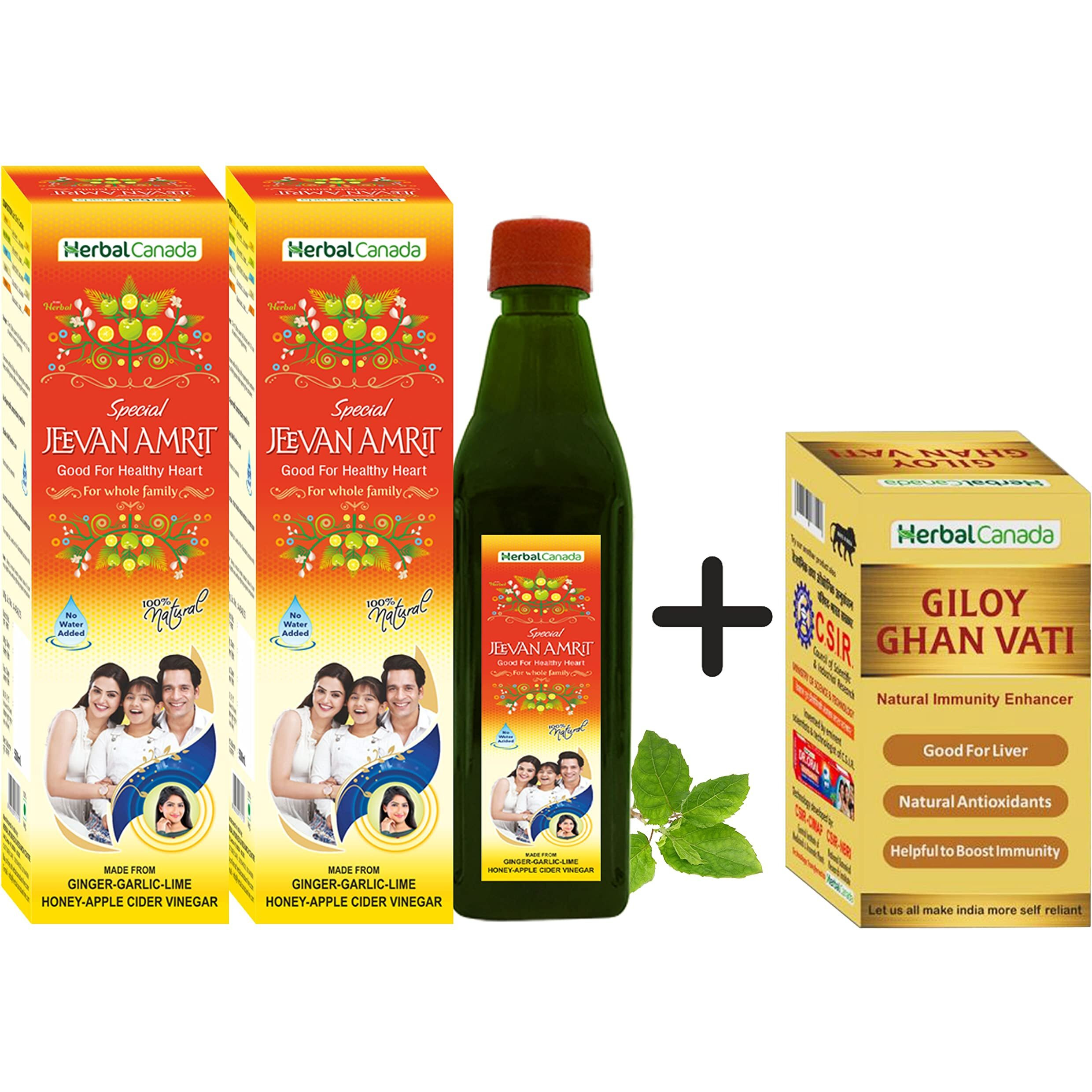 Harc Herbal Canada Jeevan Amrit 500Ml (Pack Of 2)|Get Ayush Kwath Tab Free Of Worth 200Rs| Good For Heart | 100% Natural