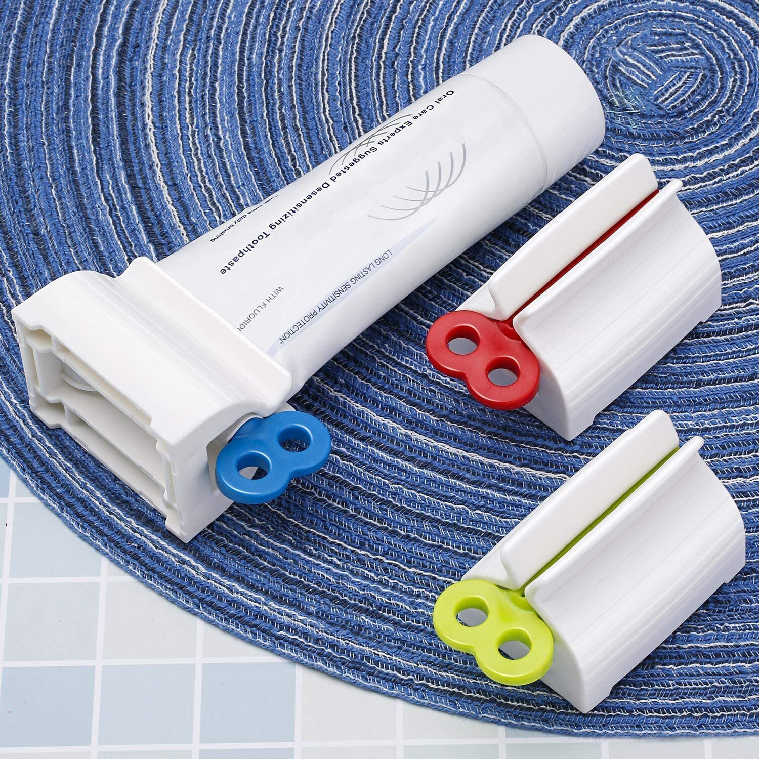 Whitecloud Transforming Homes Plastic Rolling Tube Squeezer Holder Toothpaste Dispenser F 34288-5 (Pack Of 3), Multi-Coloured