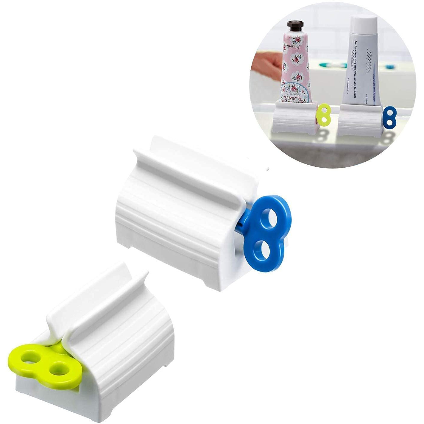 Whitecloud Transforming Homes Plastic Rolling Tube Squeezer Holder Toothpaste Dispenser F 34288-5 (Pack Of 3), Multi-Coloured