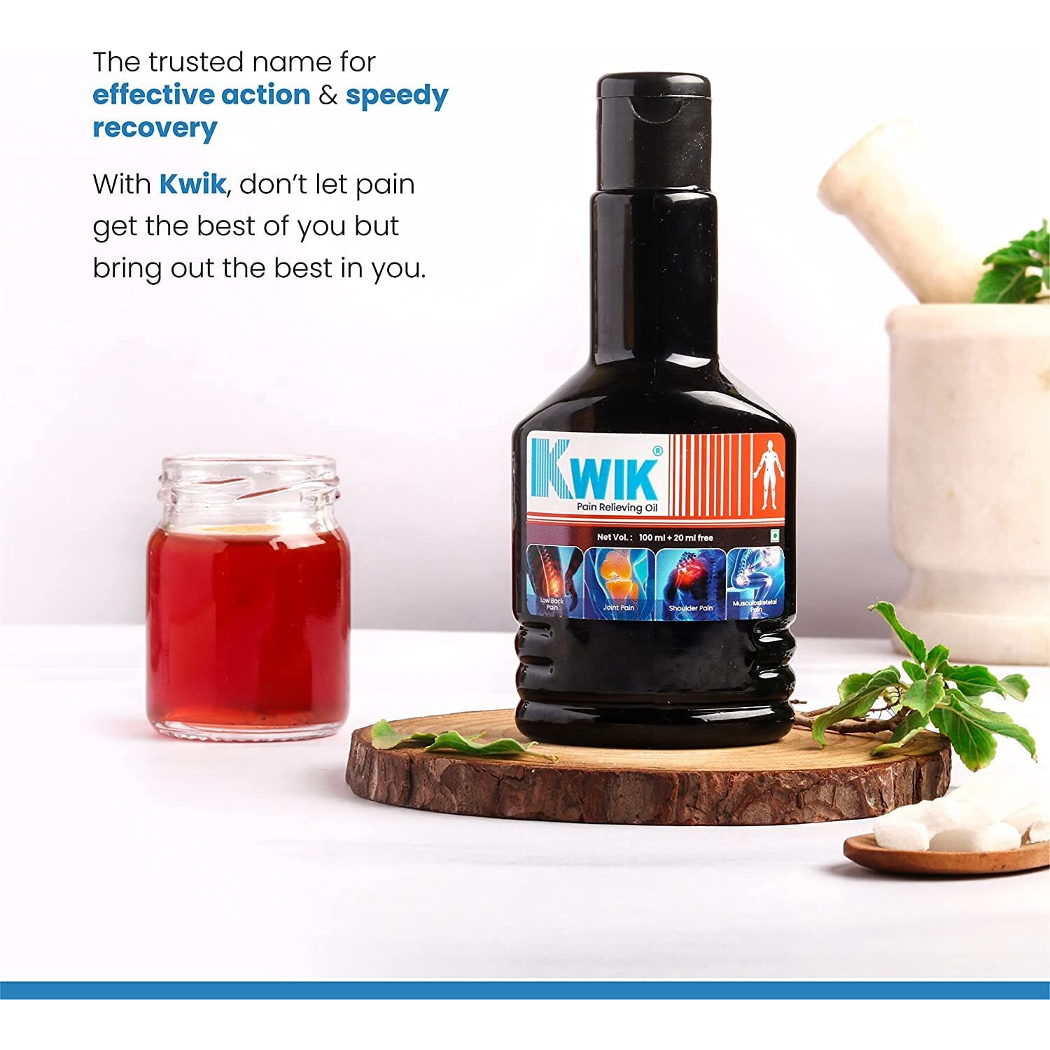 Ozone Kwik Pain Relief Combo With Cinnamomum & Mahanarayan Oil | Ayurvedic Pain Relief Oil & Gel | For Joint, Back, Knee, Shoulder & Muscle Pain | (Oil 120Ml + Gel 30G)