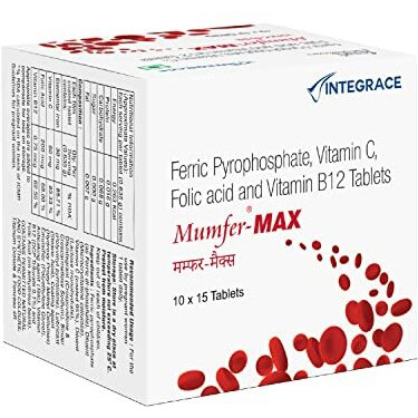 M U M F E R Max (Pack Of 10) 150 Tablets | Iron, Folic Acid Supplement, Vitamin C And Vitamin B12 | Supports Blood Building, Immunity And Energy
