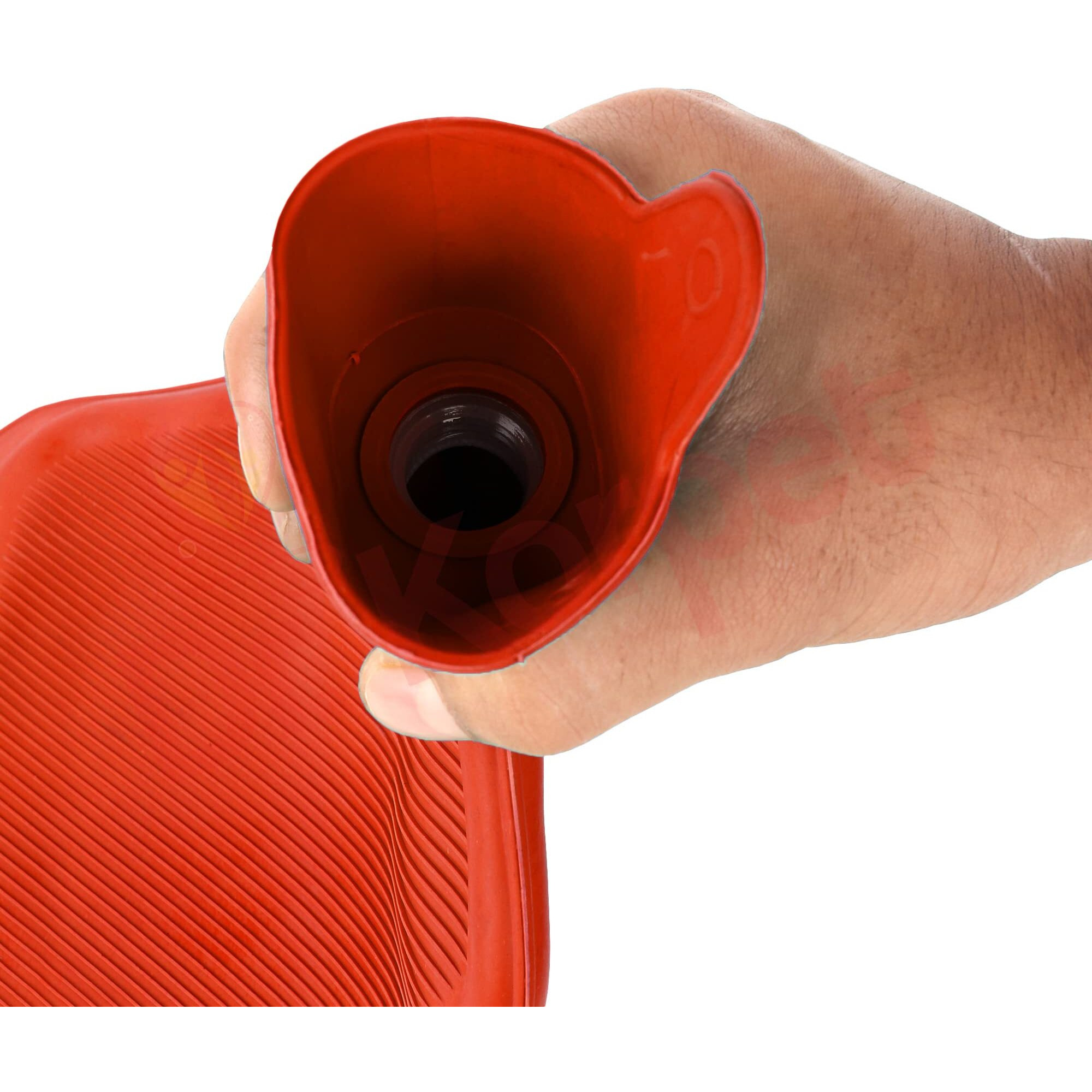 Dr. Korpet Rubber Hot Water Bag, Hot Water Bags For Pain Relief, Heating Pad For Pain Relief - Red Color - 1 Piece