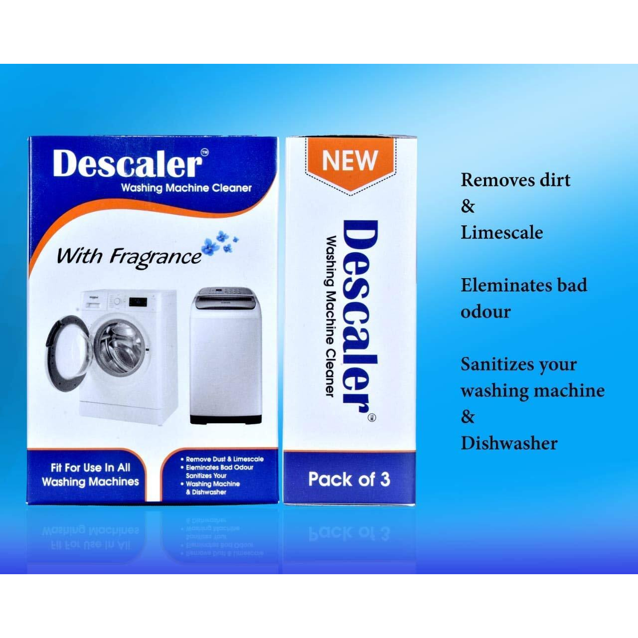 Kedy Descaler Powder For All Washing Machines (Samsung, Whirlpool, Lg, Bosch, Haier, Godrej) (Washing Machine Descaling Powder And Drum Cleaner) Scale Remover (Powder Pack Of 3)