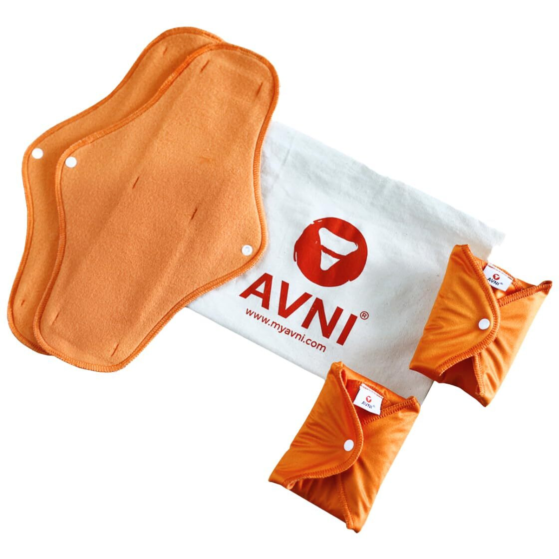 Avni - Fluff Reusable Cloth Pads, Pack Of 4, Xxxl (36 Cm) | Antimicrobial Washable Cloth Sanitary Pad | With Cloth Storage Pouch