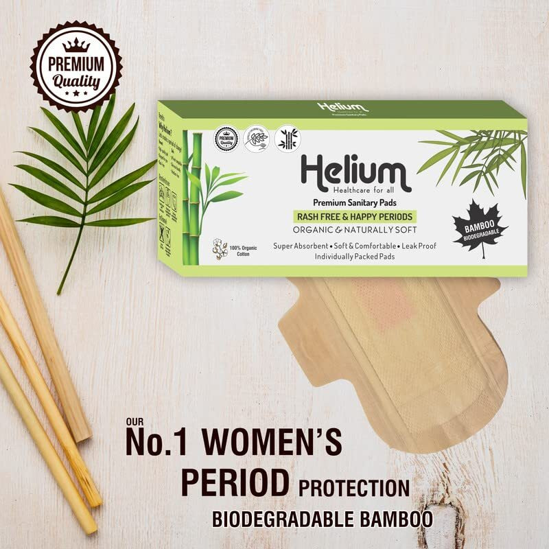 Chesta Formulation Helium Bamboo+Organic Soft Cotton 48 Sanitary Pad For Women|Bamboo Pads 24 Regular+Organic Pads 24 Heavy Flow|Pure Cotton,Full-Day&Full-Night,High Absorbent,Heavy Flow,Extra Long