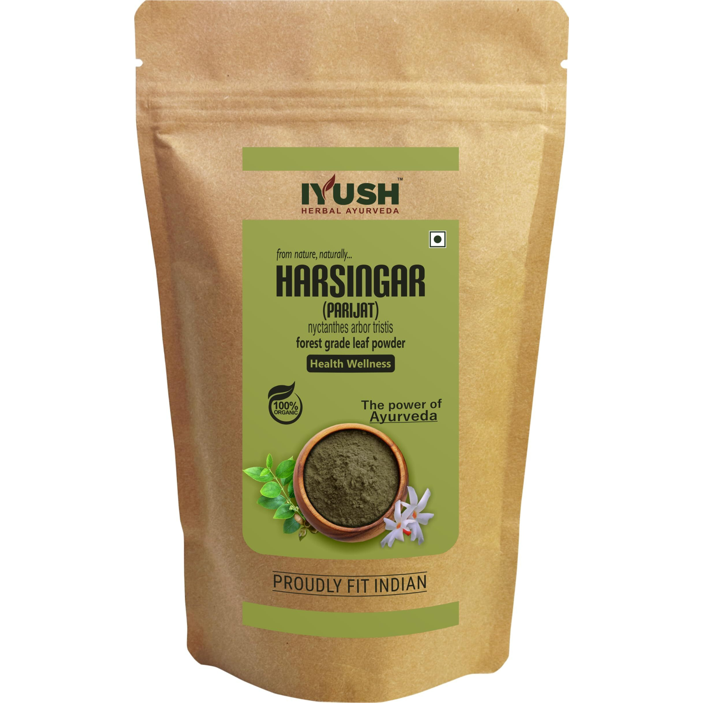 Iyush Herbal Ayurveda Parijat Leaves Powder  900Gm | Harsingar Leaves Powder | Parijat Powder | Harsingar Powder |