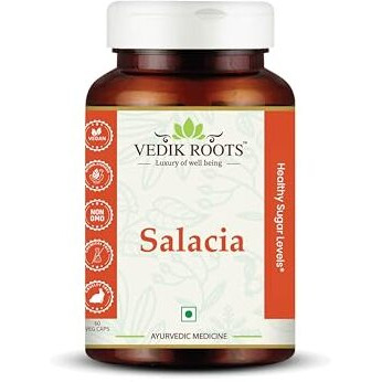 Vedikroots Salacia Oblonga Capsules 60 Nos. Per Bottle I Blood Sugar & Cholesterol Management I Blood Sugar Supplement | Natural Salacia Plant Extracts I Safe Ingredients (Pack Of 1)