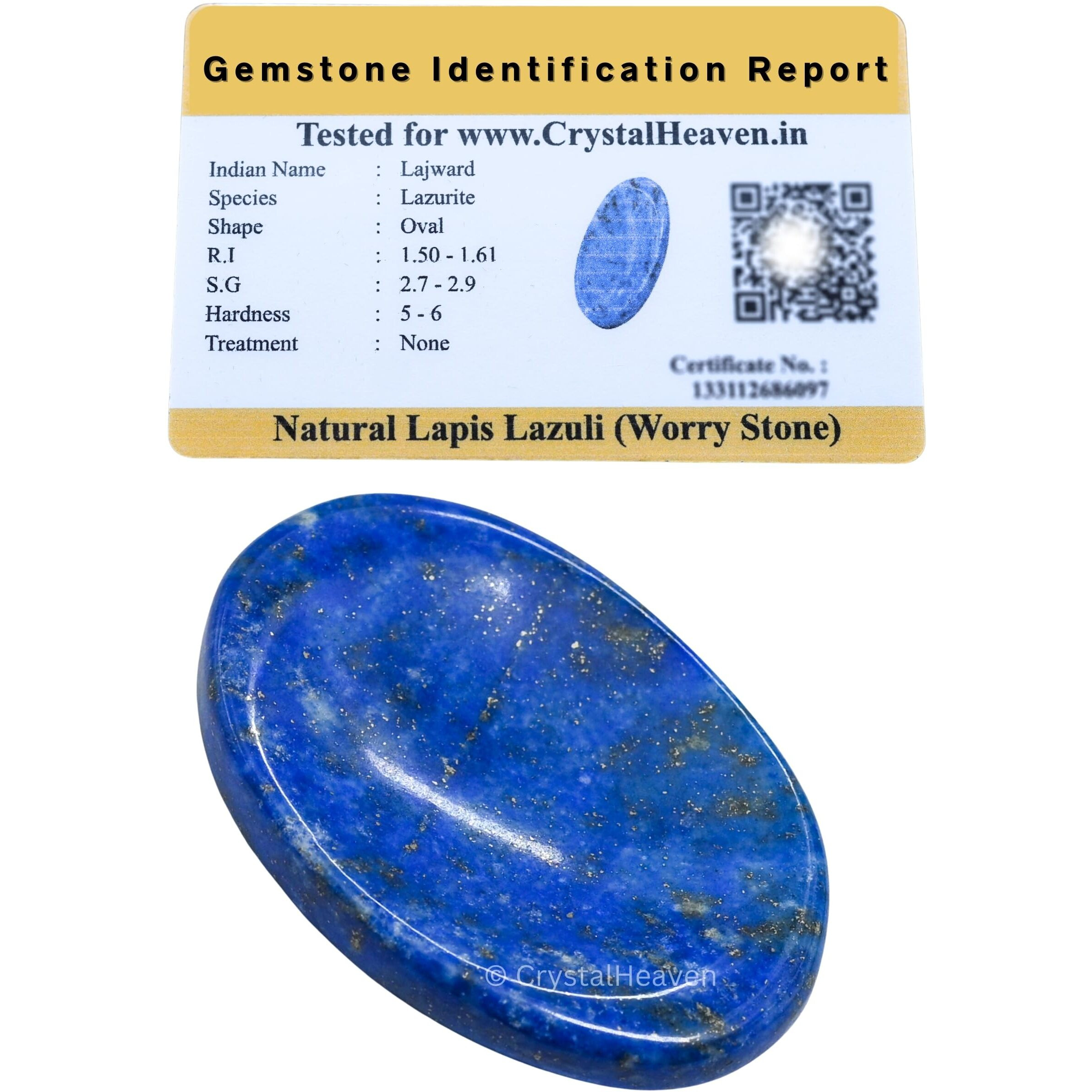Certified Lapis Lazuli Crystal Thumb Worry Pebbles Stones For Anxiety Stress Relief Massage - Aaa Grade Original Healing Gemstone Agate Rubbing Stone For Yoga Meditation Spiritual Reiki Feng Shui
