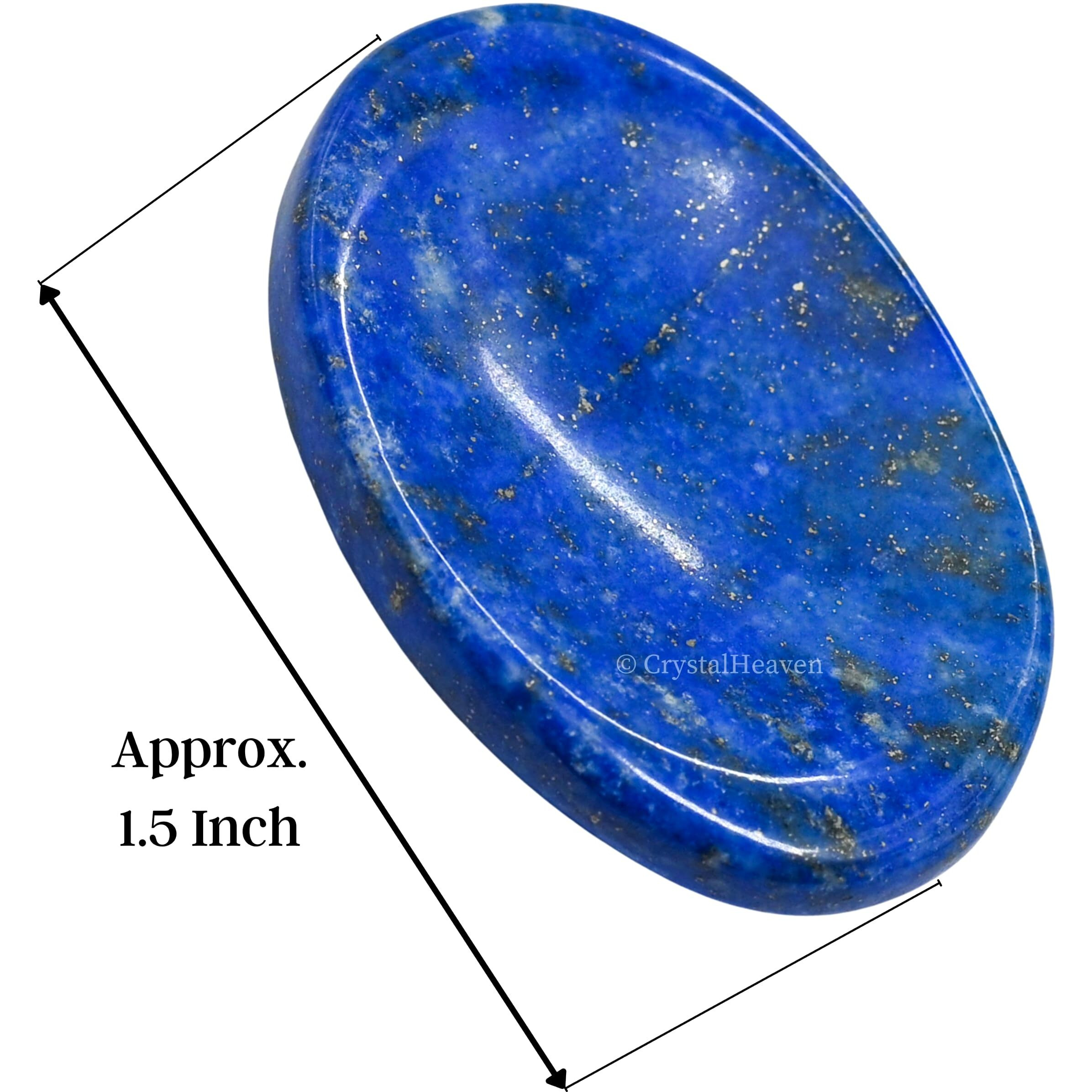 Certified Lapis Lazuli Crystal Thumb Worry Pebbles Stones For Anxiety Stress Relief Massage - Aaa Grade Original Healing Gemstone Agate Rubbing Stone For Yoga Meditation Spiritual Reiki Feng Shui