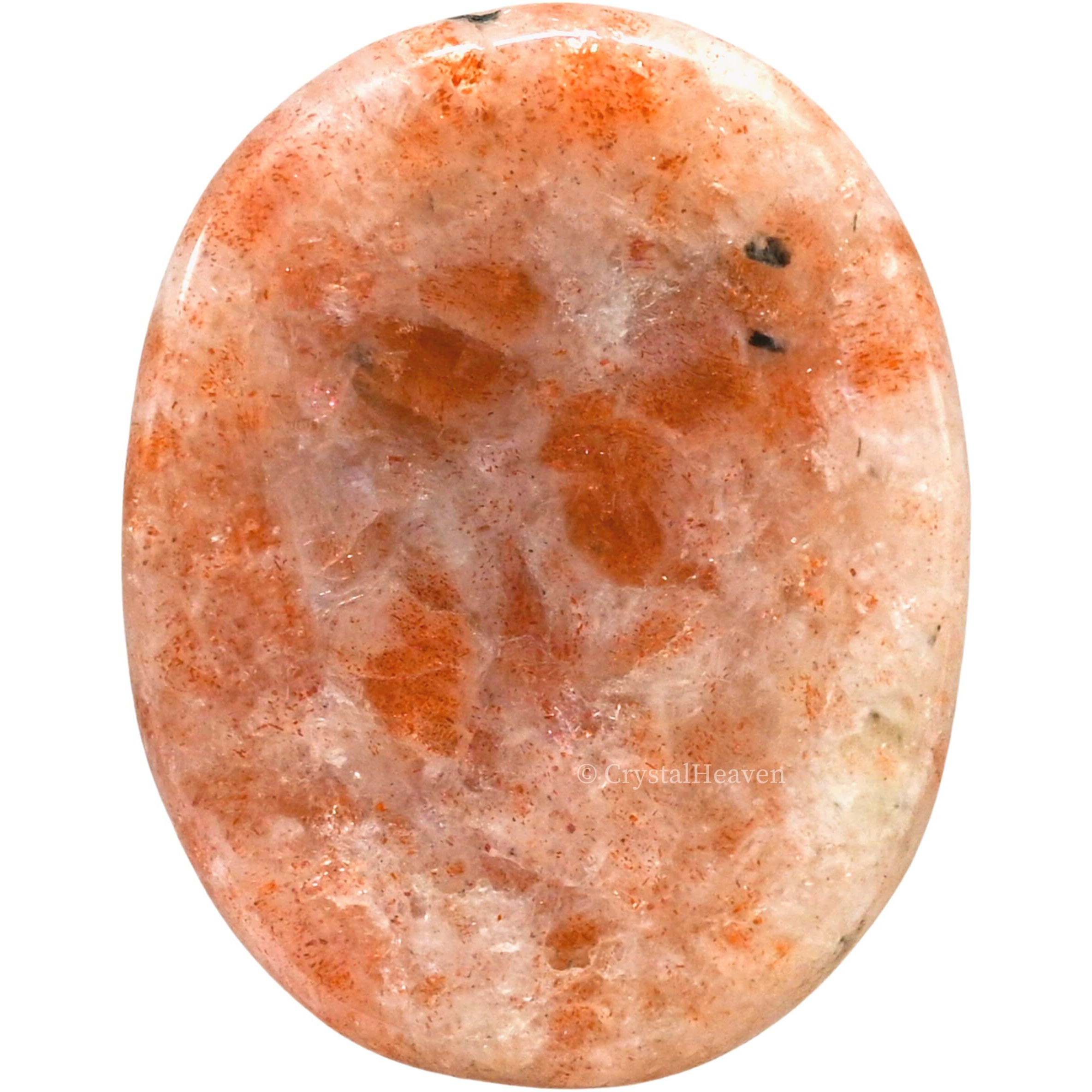 Certified Sunstone Crystal Thumb Worry Pebbles Stones For Anxiety Stress Relief Massage - Aaa Grade Original Healing Gemstone Agate Rubbing Stone For Yoga Meditation Spiritual Reiki Feng Shui
