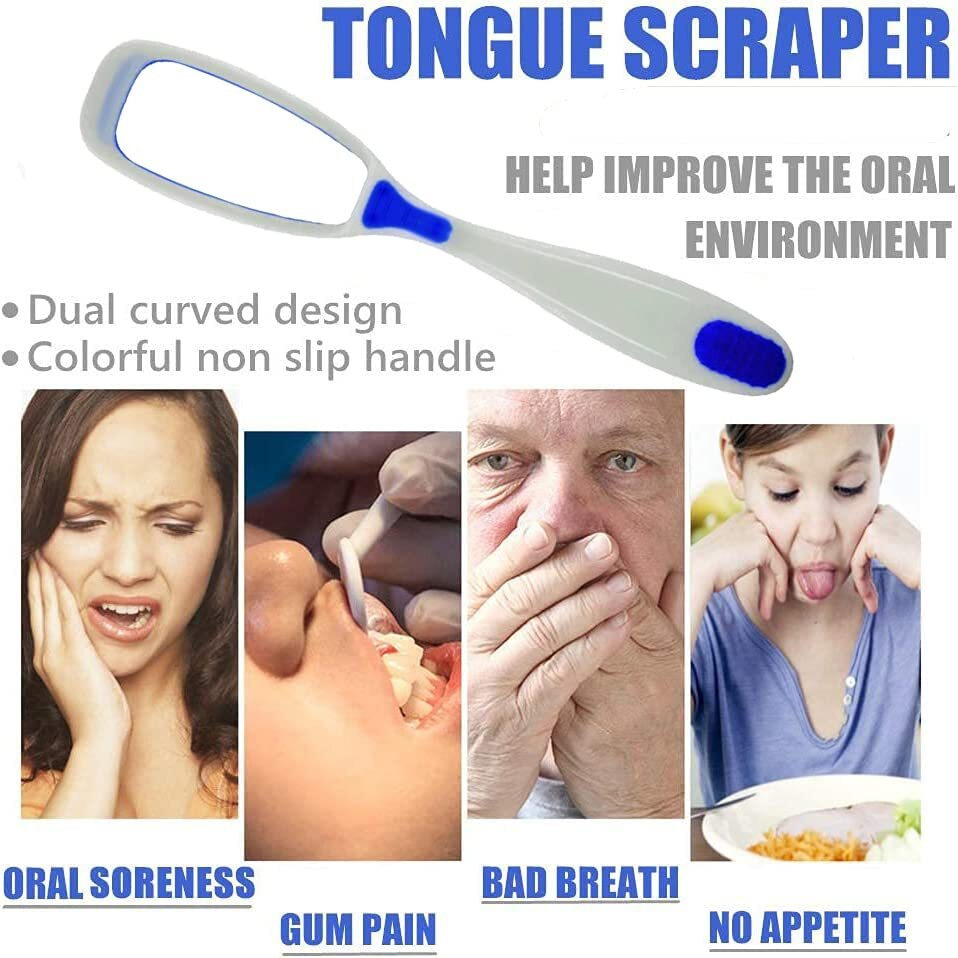 Deriz Pack Of 3 Tongur Cleaner Plastic Premium Tongue Cleaner For Fights Bad Breath Oral Health Care Tool, Easy To Use For Adults And Kidstravel Friendly