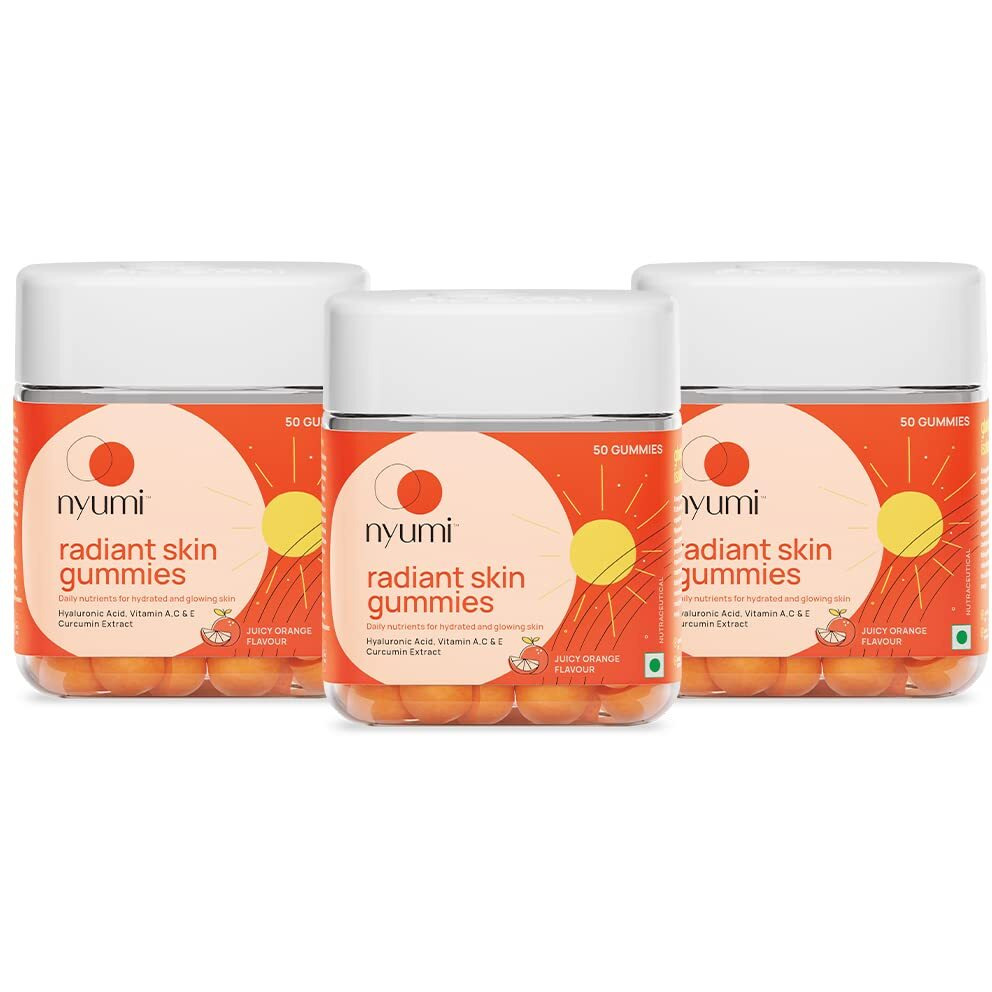 Nyumi Collagen Skin Gummies | For Nourished Skin | 90 Day Pack | With Hyaluronic Acid, Vitamin C, Multivitamins | 150 Gummies
