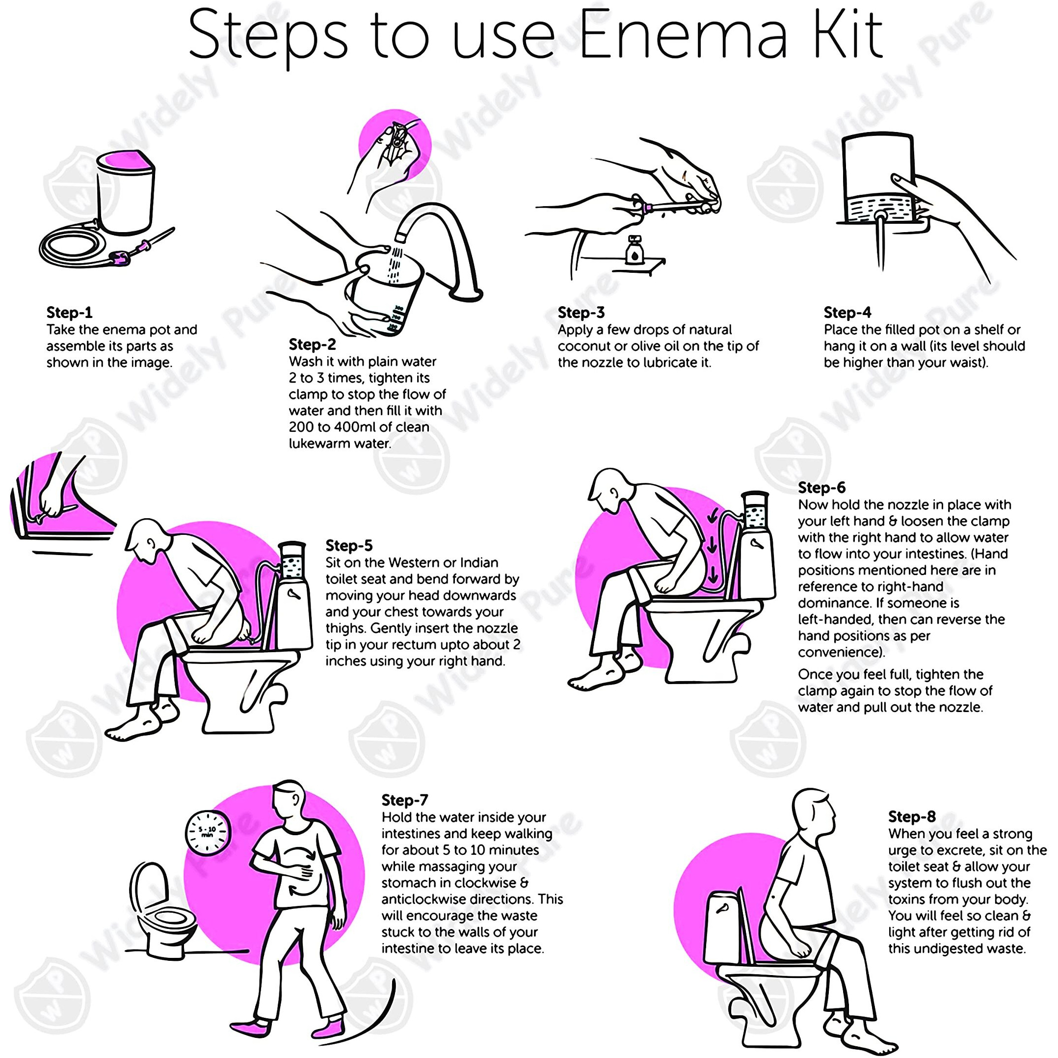 Widely Pure Anema Kit Satvik 1500Ml, Neti Pot Lota 500Ml With 3 Rubber Neti Sutra And 2 Eye Wash Cup With User Manual
