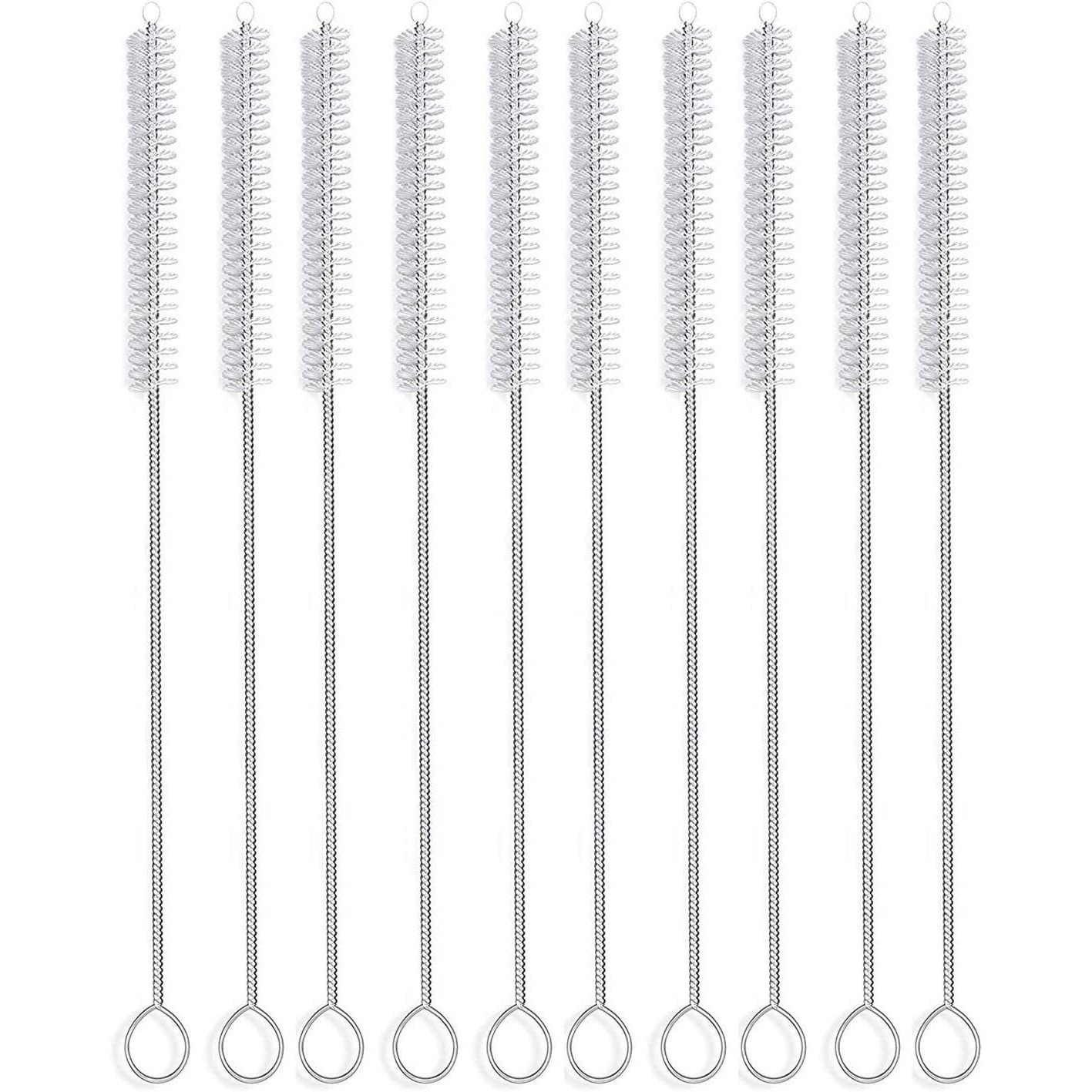 Fancyku Long Straw Brush, Nylon Pipe Tube Cleaner 8-Ihch X 2/5-Inch (Pack Of 10 Straw Cleaner)