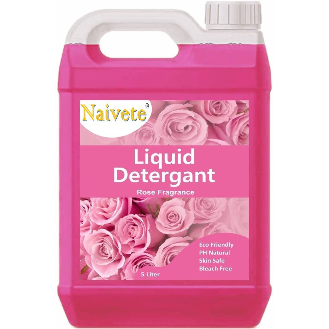 M.N.C Naivete Liquid Detergent, Laundry Liquid For Fabric Care, Suitable For Top-Load And Front Load Machine And Hand Wash, Concentrated Laundry Detergent (5 Litter) (Rore Fragranceliquid Detergent)