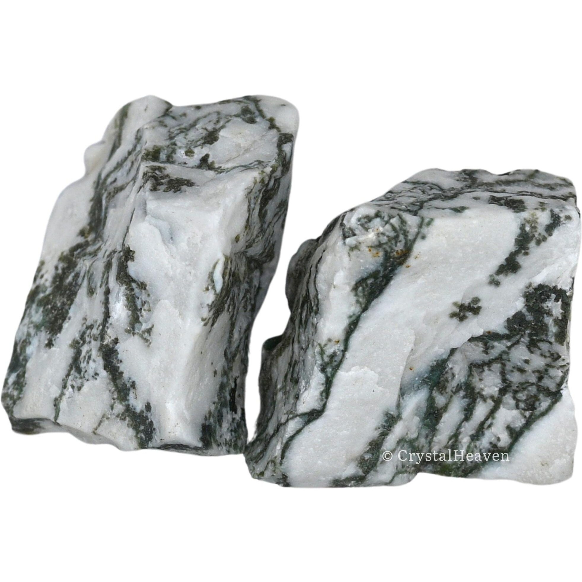 Crystal Heaven Tree Agate Crystal Healing Rough Stone, Natural Raw Crystals For Manifestation, Meditation And Reiki Healing (2 Pieces)