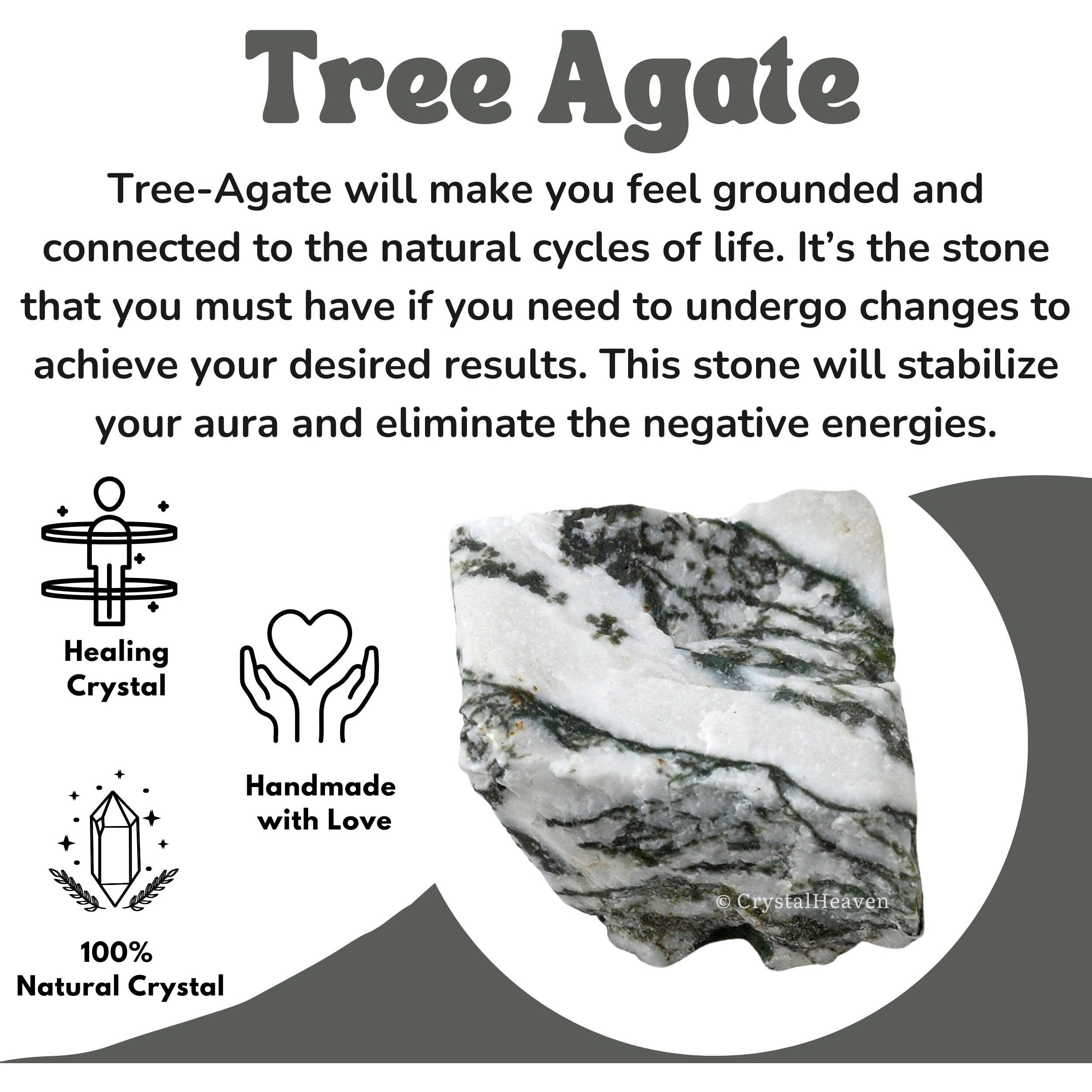 Crystal Heaven Tree Agate Crystal Healing Rough Stone, Natural Raw Crystals For Manifestation, Meditation And Reiki Healing (2 Pieces)