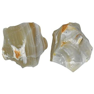 Crystal Heaven Certified Lace Agate Crystal Healing Rough Stone, Natural Raw Crystals For Manifestation, Meditation And Reiki Healing (2 Pieces)