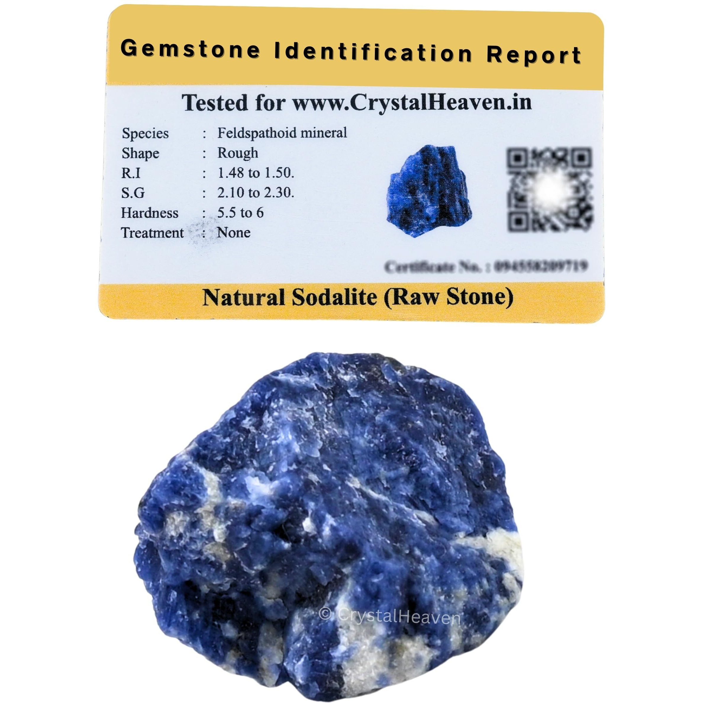Crystal Heaven Certified Sodalite Crystal Healing Rough Stone, Natural Raw Crystals For Manifestation, Meditation And Reiki Healing (2 Pieces)
