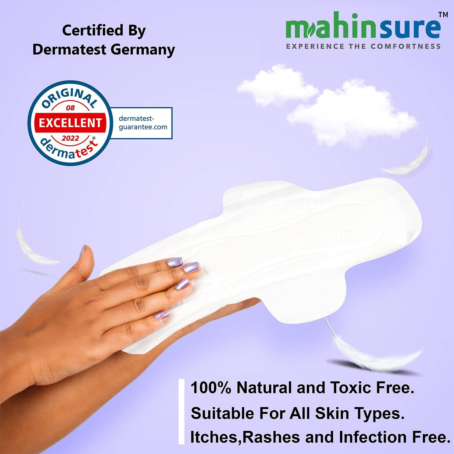 Mahinsure Bamboo Sanitary Pad | Skin-Friendly | Biodegradable | With Disposal Cover | Xxl | Pack Of 12