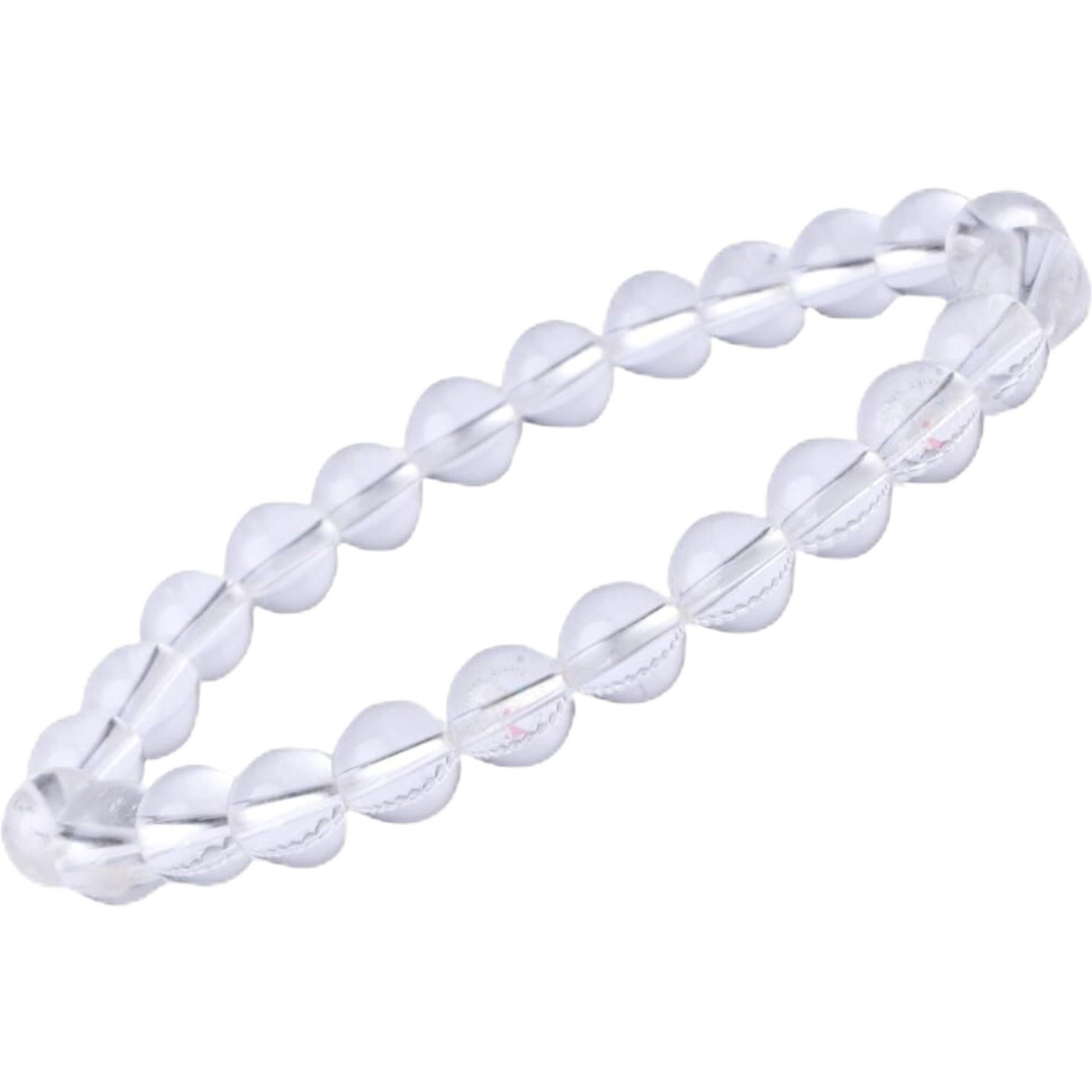 Golden Quartz - The Crystal Hub Clear Quartz Bracelet For Woman & Men, Certified Natural Healing Crystal Enhances Clearity, Focus & Used In Meditation, Beads Size 8Mm