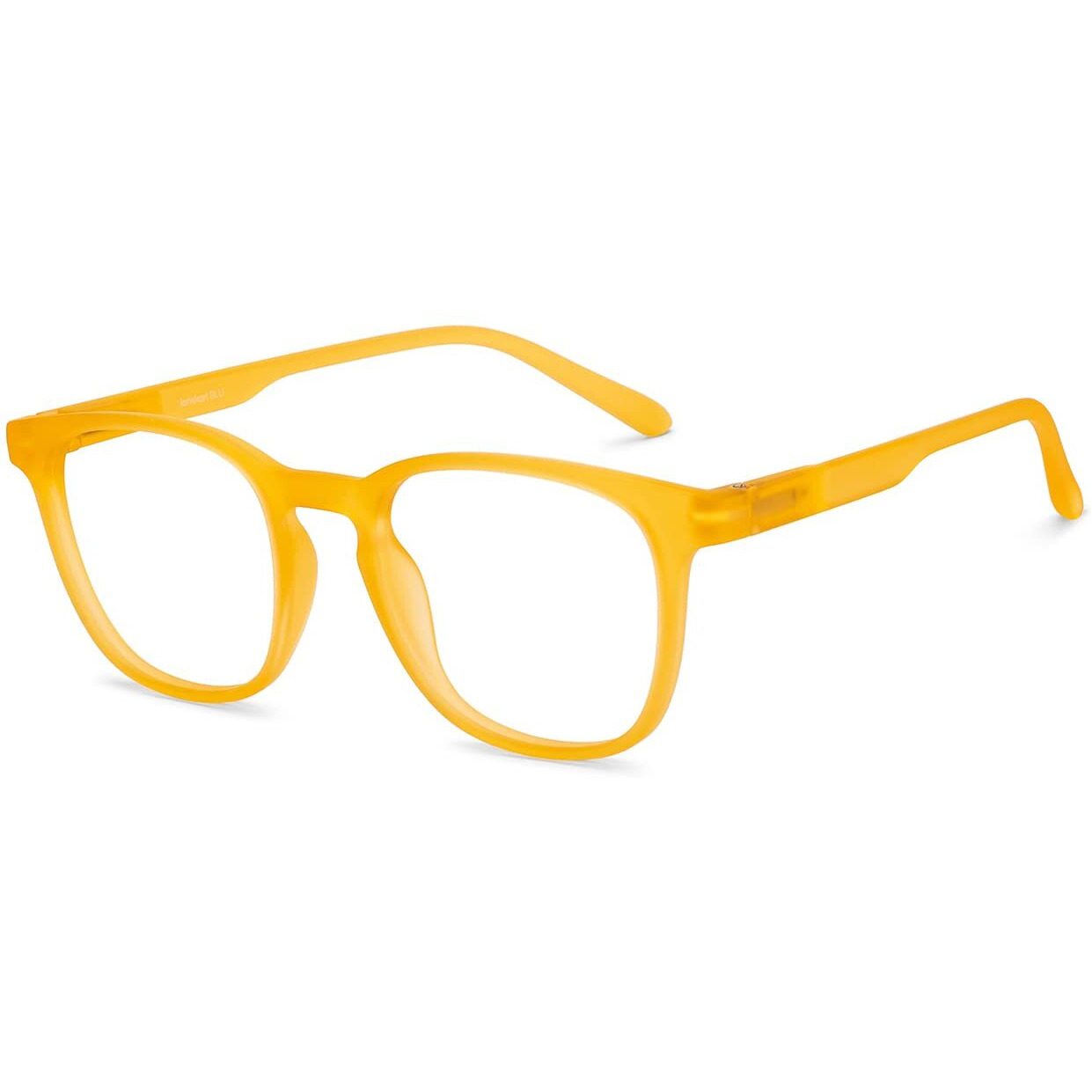 Hustlr Zero Power Bluecut & Antiglare Computer Eyeglasses | Amber Full Rim Square | As Seen On Shark Tank | Peyush Bansal Glasses | For Men & Women | Medium | Lb E14058-W