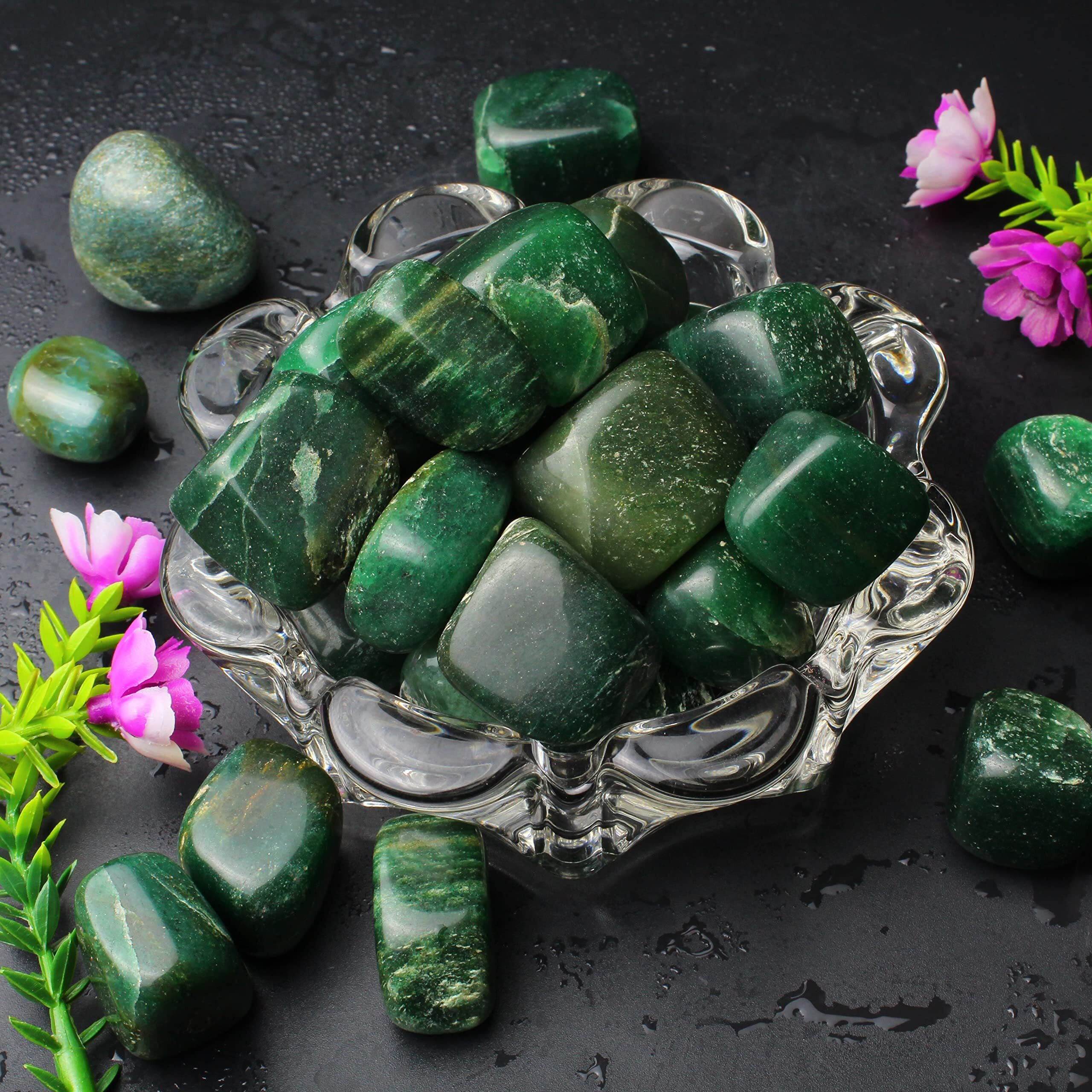 Remedywala Energized Green Jade Tumble Stone For Reiki Healing 100 Grams