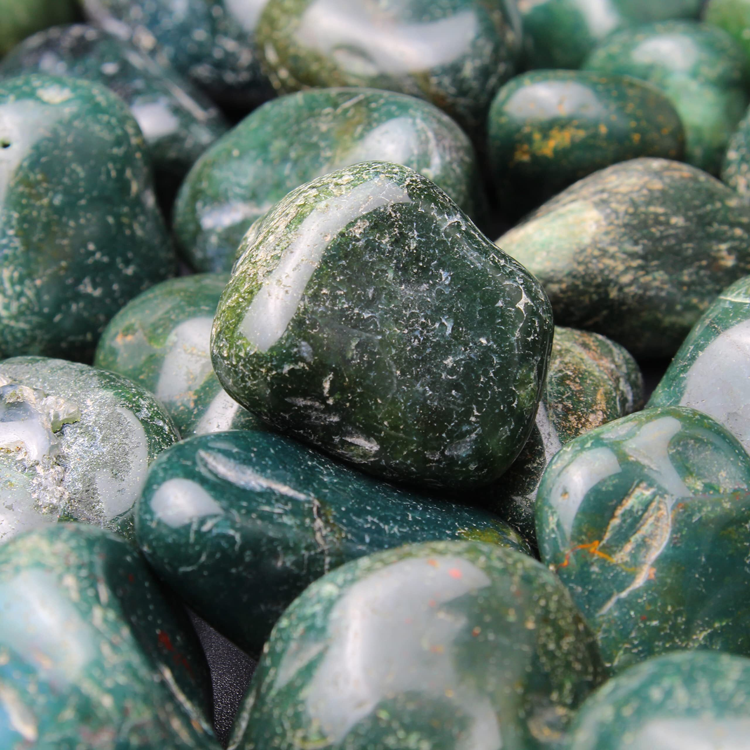 Remedywala Energized Green Jade Tumble Stone For Reiki Healing 100 Grams