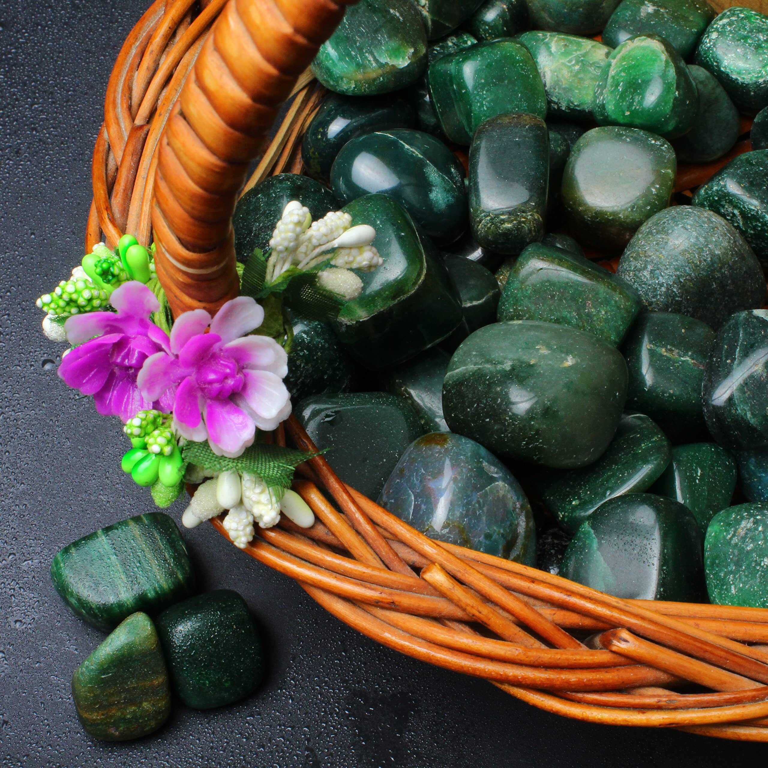 Remedywala Energized Green Jade Tumble Stone For Reiki Healing 100 Grams