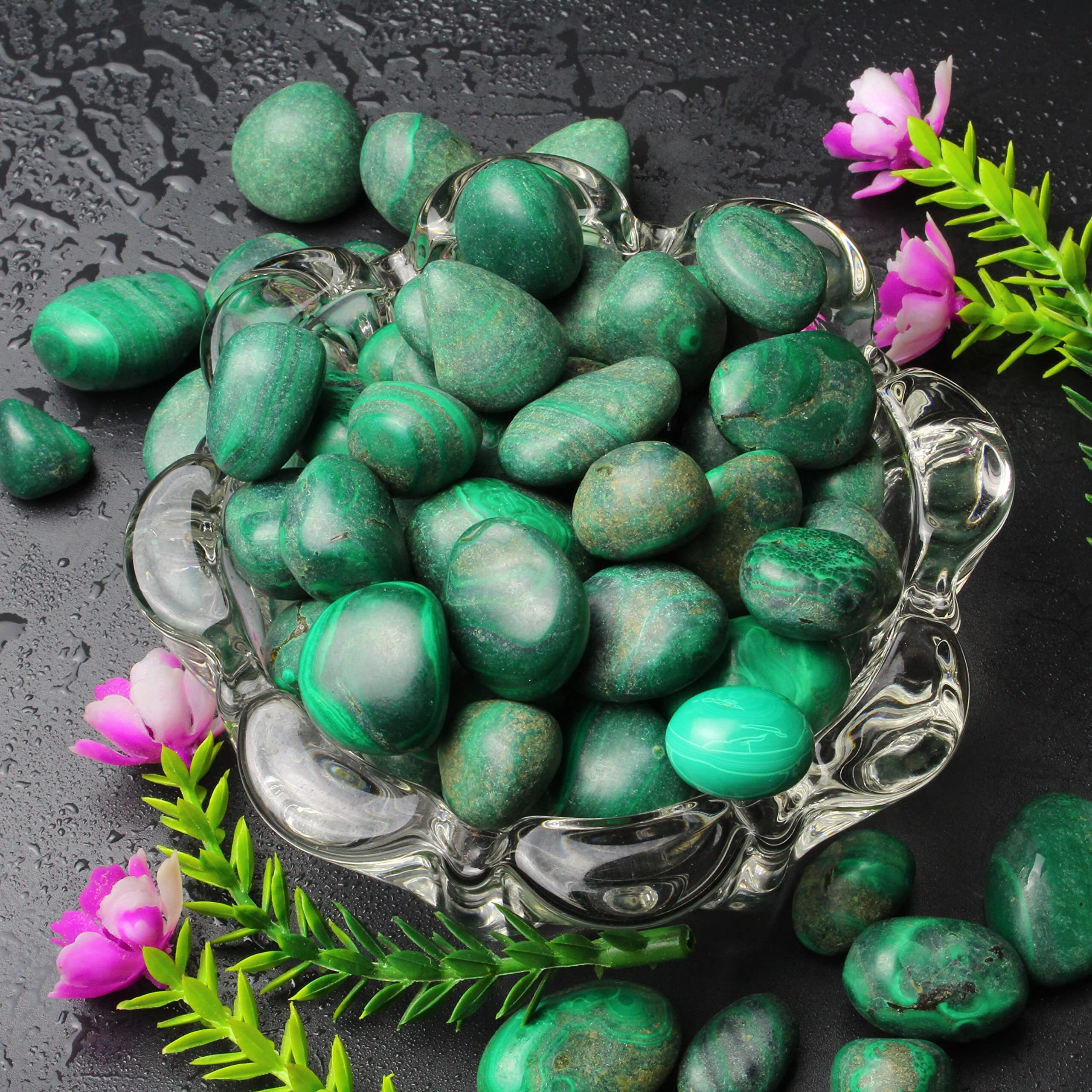 Remedywala Energized Malachite Tumble Stone For Crystal Healing| Pack Of 100 Grams