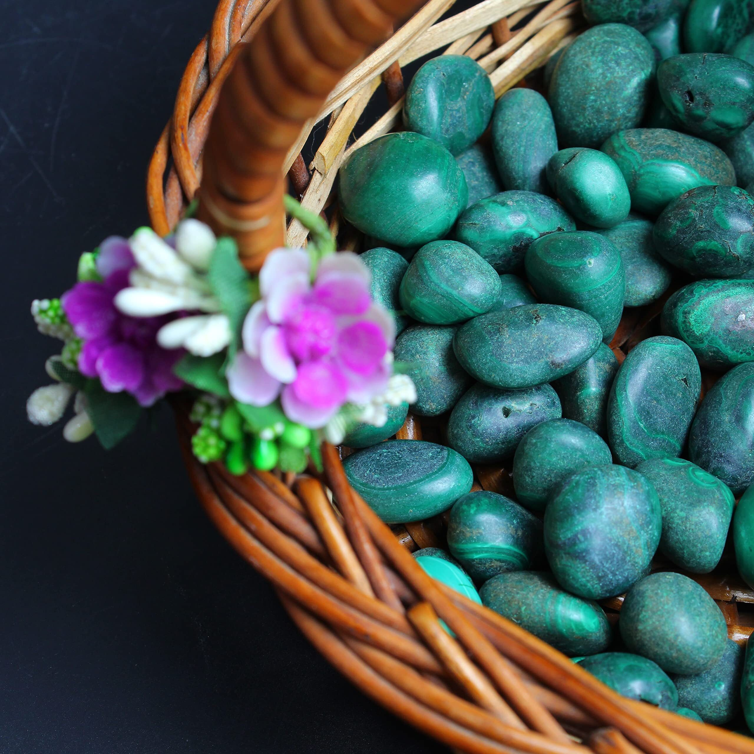 Remedywala Energized Malachite Tumble Stone For Crystal Healing| Pack Of 100 Grams
