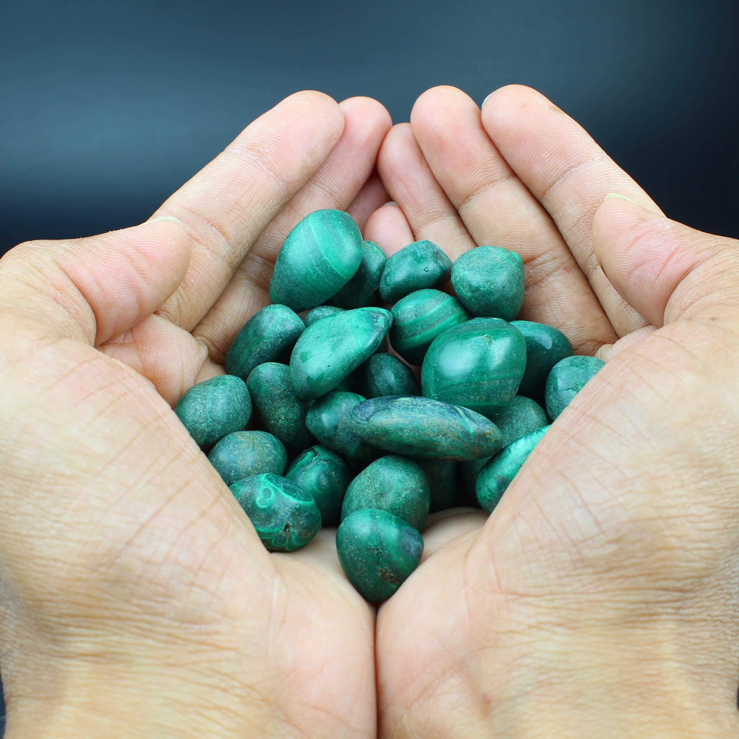 Remedywala Energized Malachite Tumble Stone For Crystal Healing| Pack Of 100 Grams