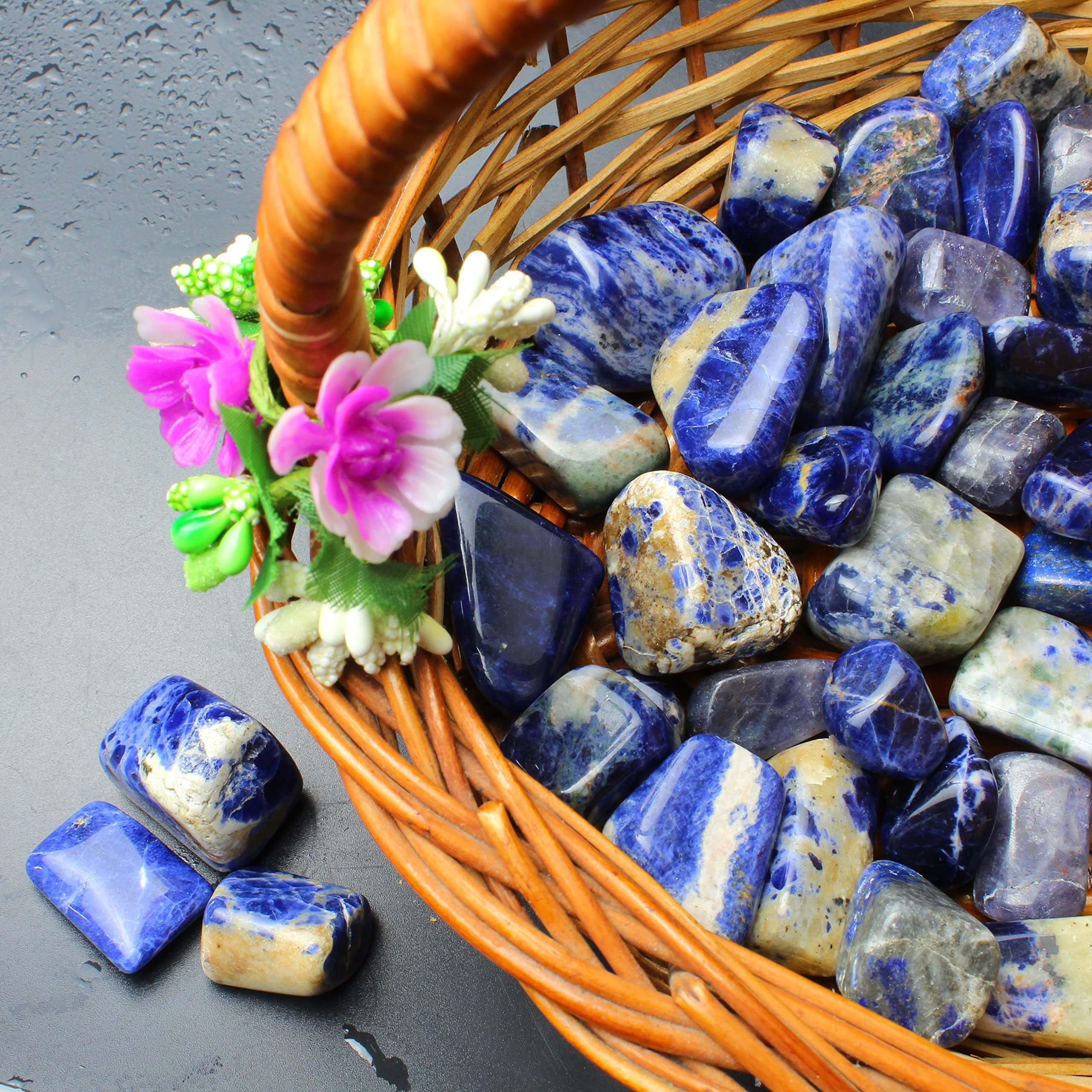 Remedywala Energized Lapis Lazuli Tumble Stone For Reiki Healing | Polished Tumble Crystal Stones For Reiki Healing | Tumble Stone | Stone 100 Grams