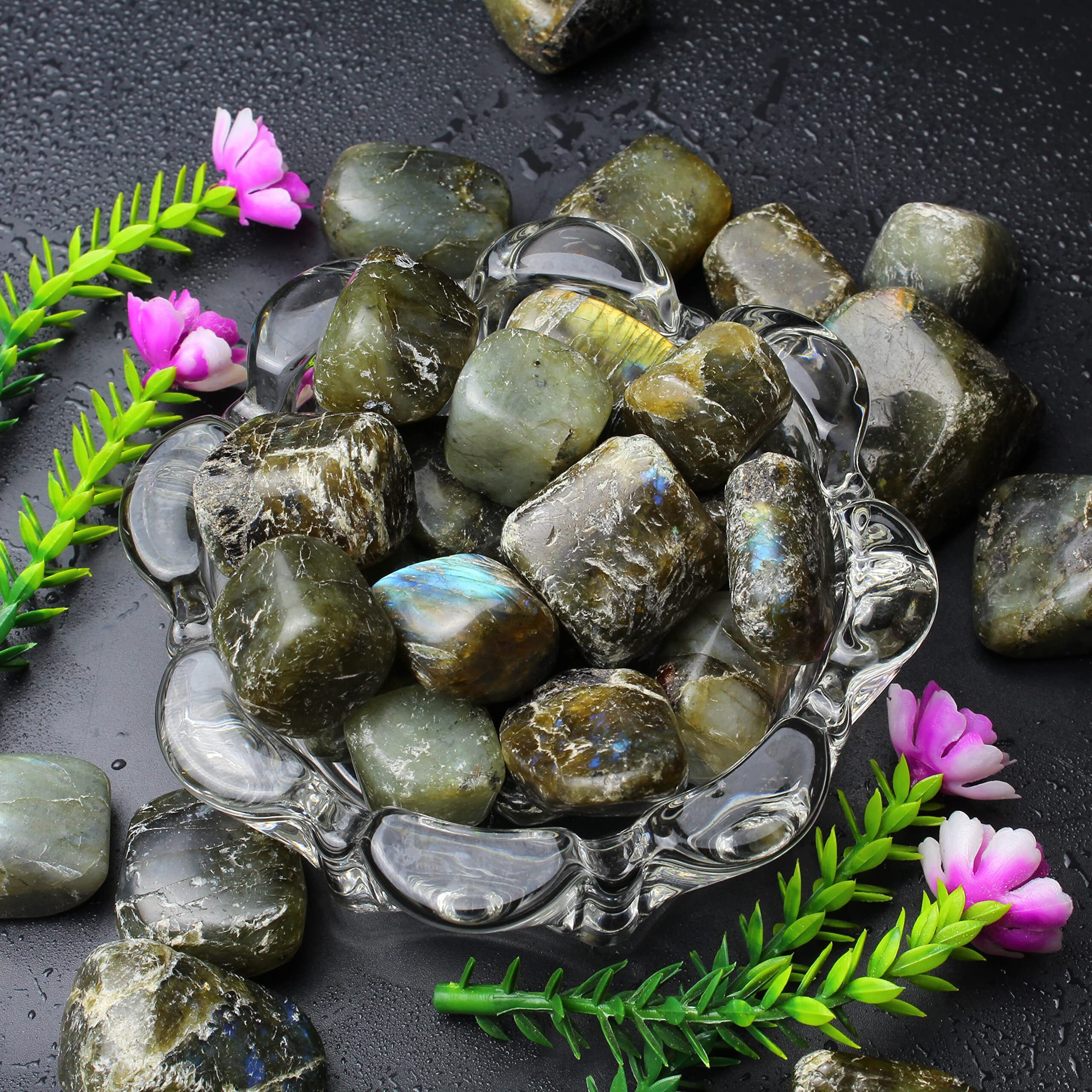 Remedywala Energized Labradorite Tumble Stone For Crystal Healing| Pack Of 100 Grams