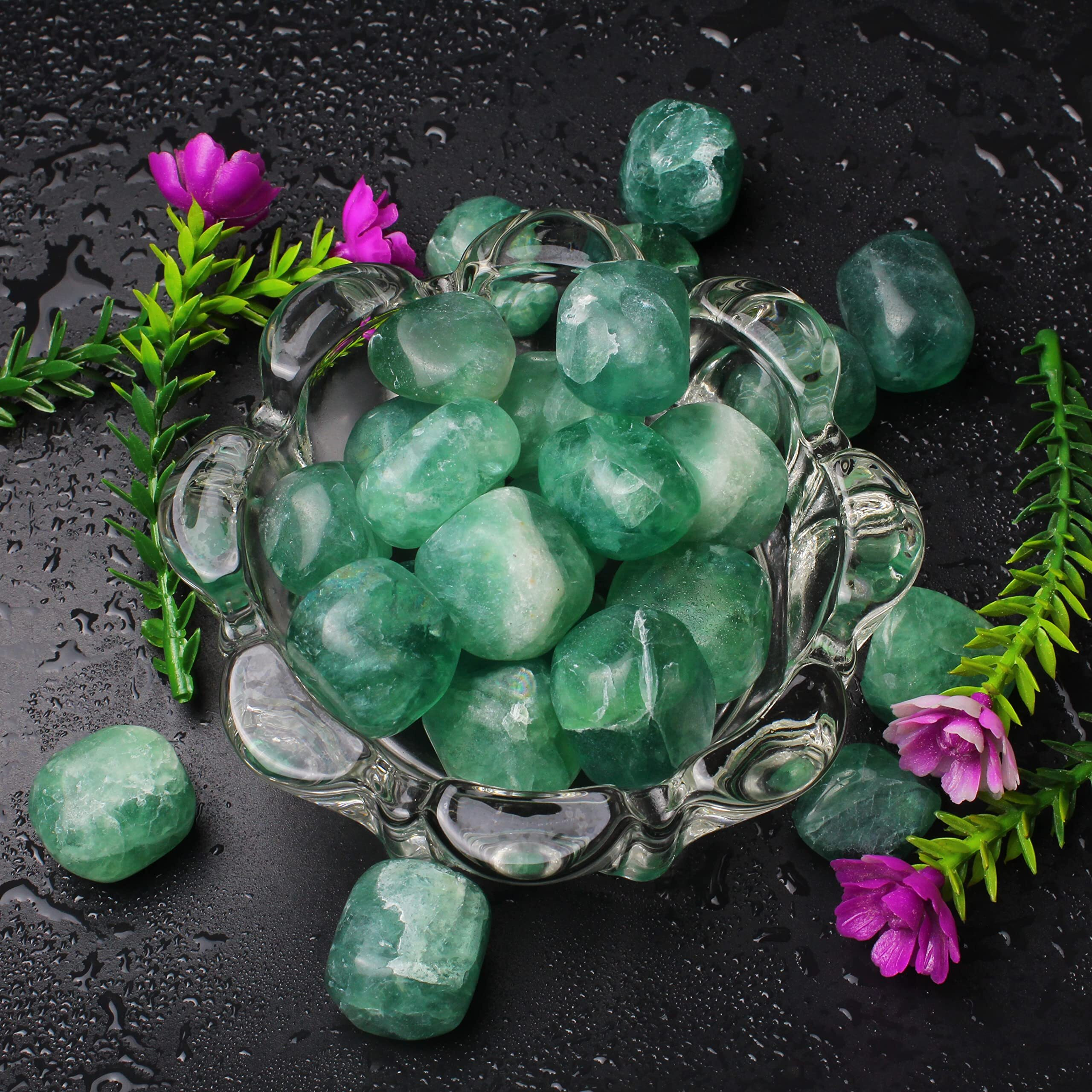 Remedywala Energized Green Fluorite Tumble Stone For Crystal Healing| Pack Of 100 Grams