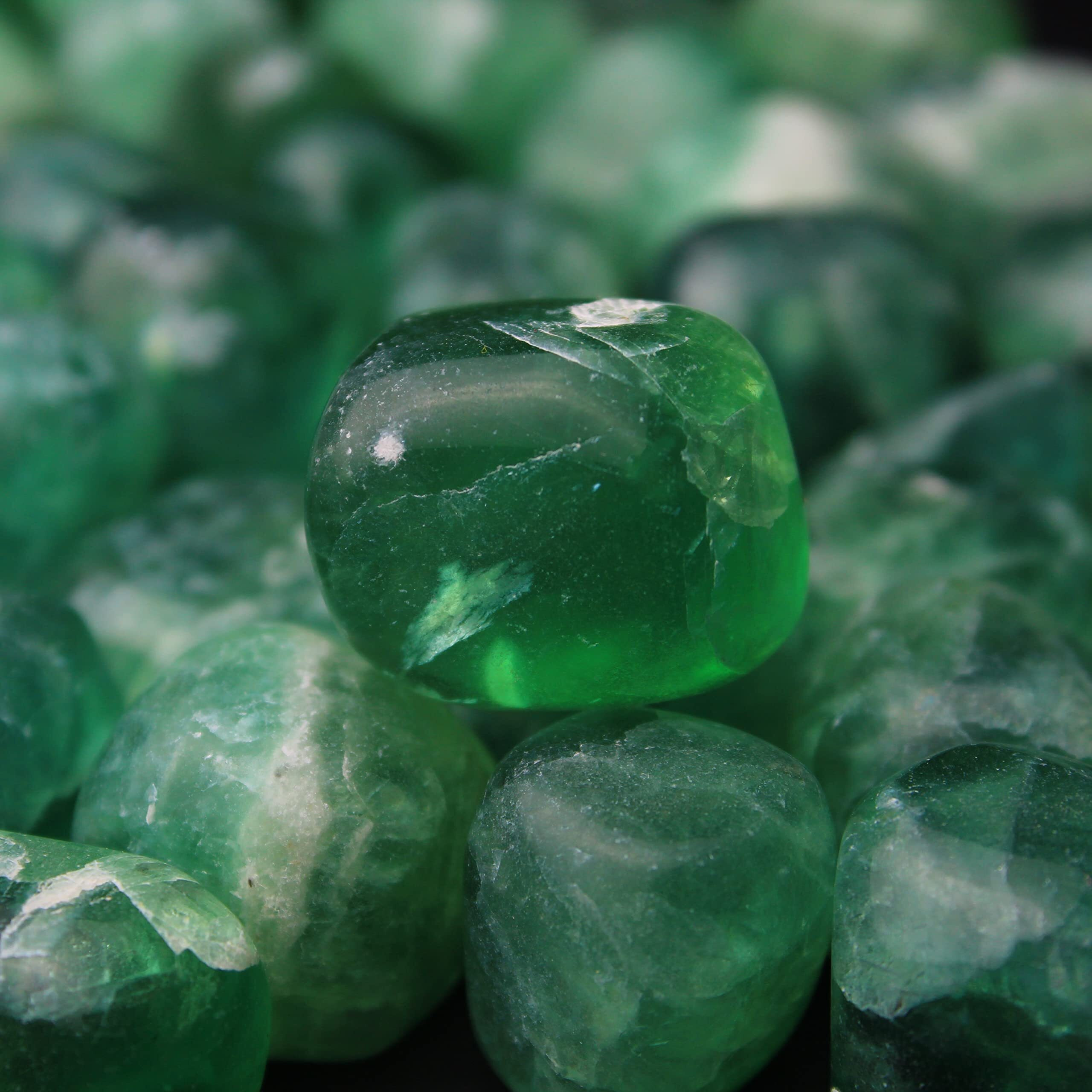 Remedywala Energized Green Fluorite Tumble Stone For Crystal Healing| Pack Of 100 Grams