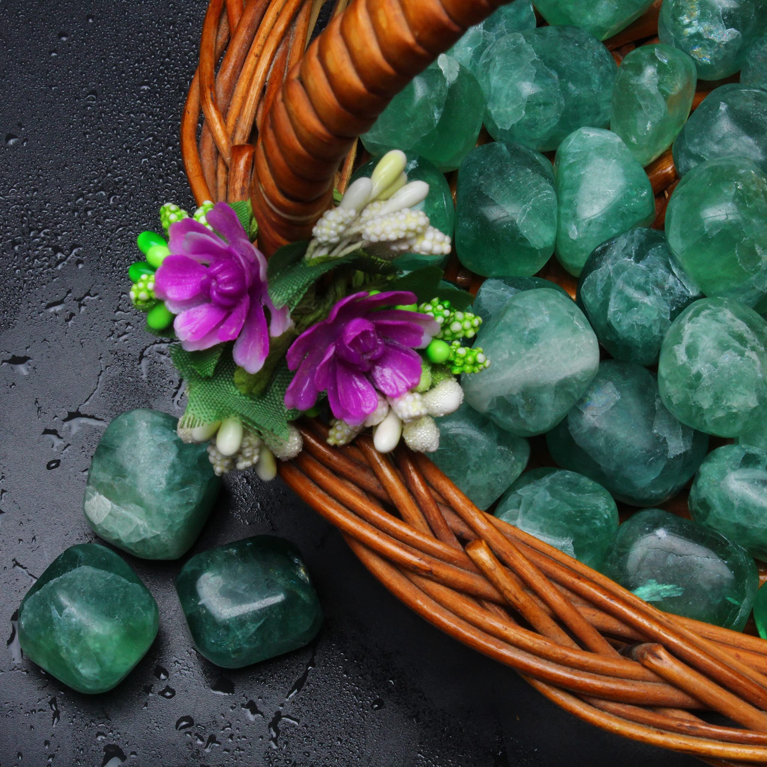 Remedywala Energized Green Fluorite Tumble Stone For Crystal Healing| Pack Of 100 Grams